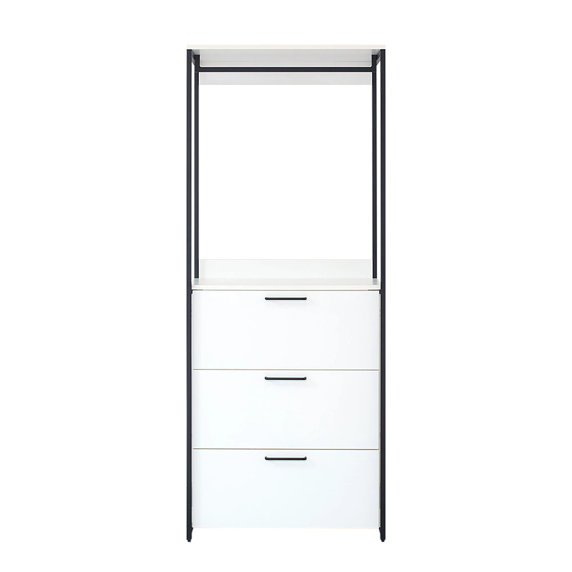 Fiona - Contemporary Wood And Metal Walk In Closet With Drawers