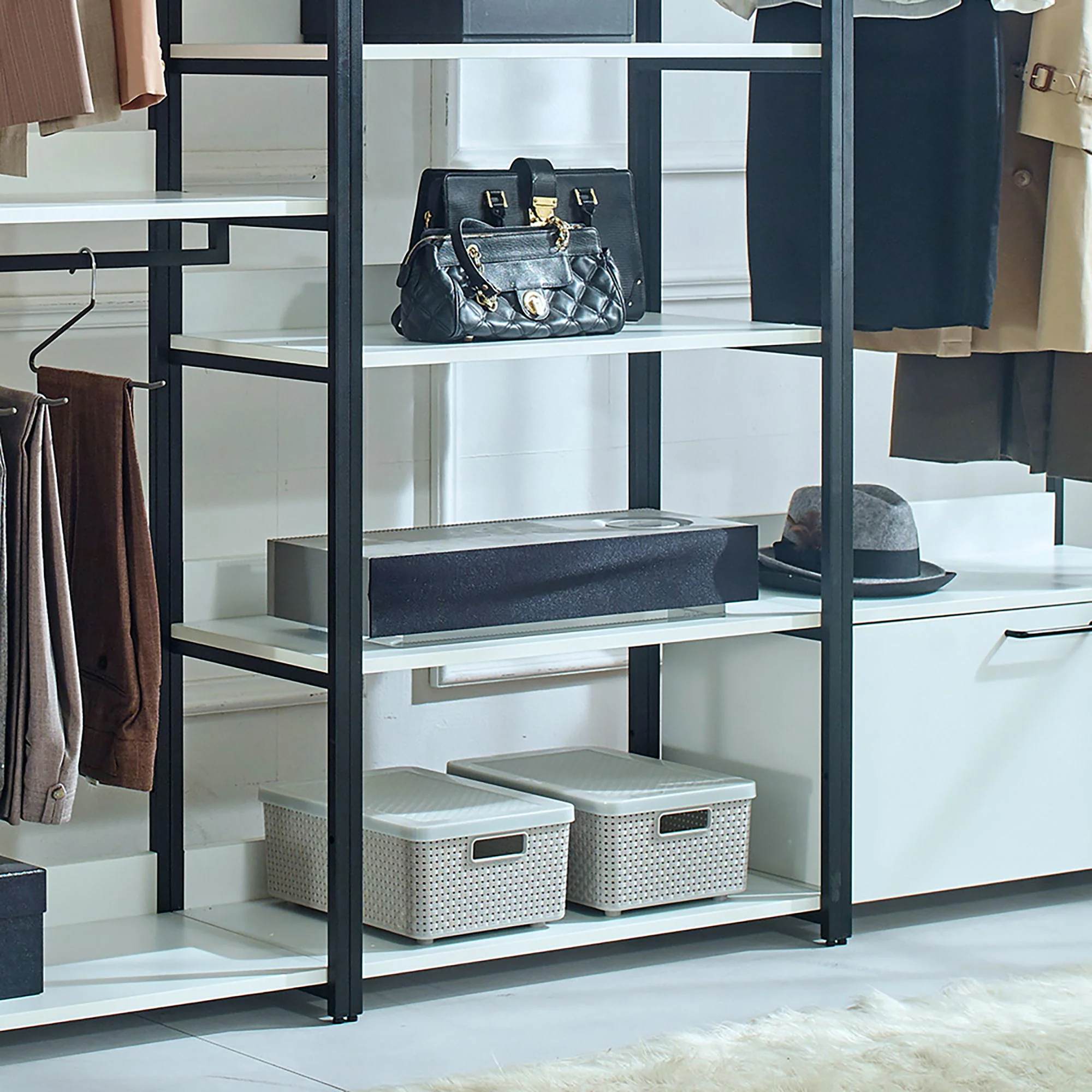 Fiona - Freestanding Walk-In Closet System - White - Wood - Image 5