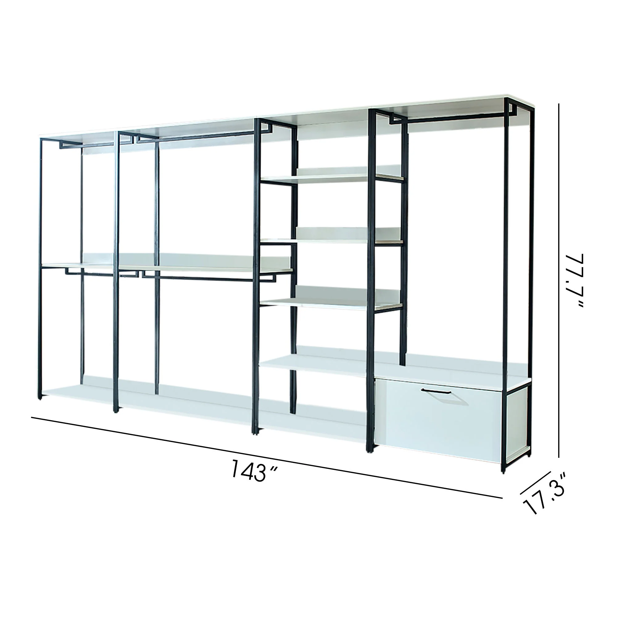 Fiona - Freestanding Walk-In Closet System - White - Image 7