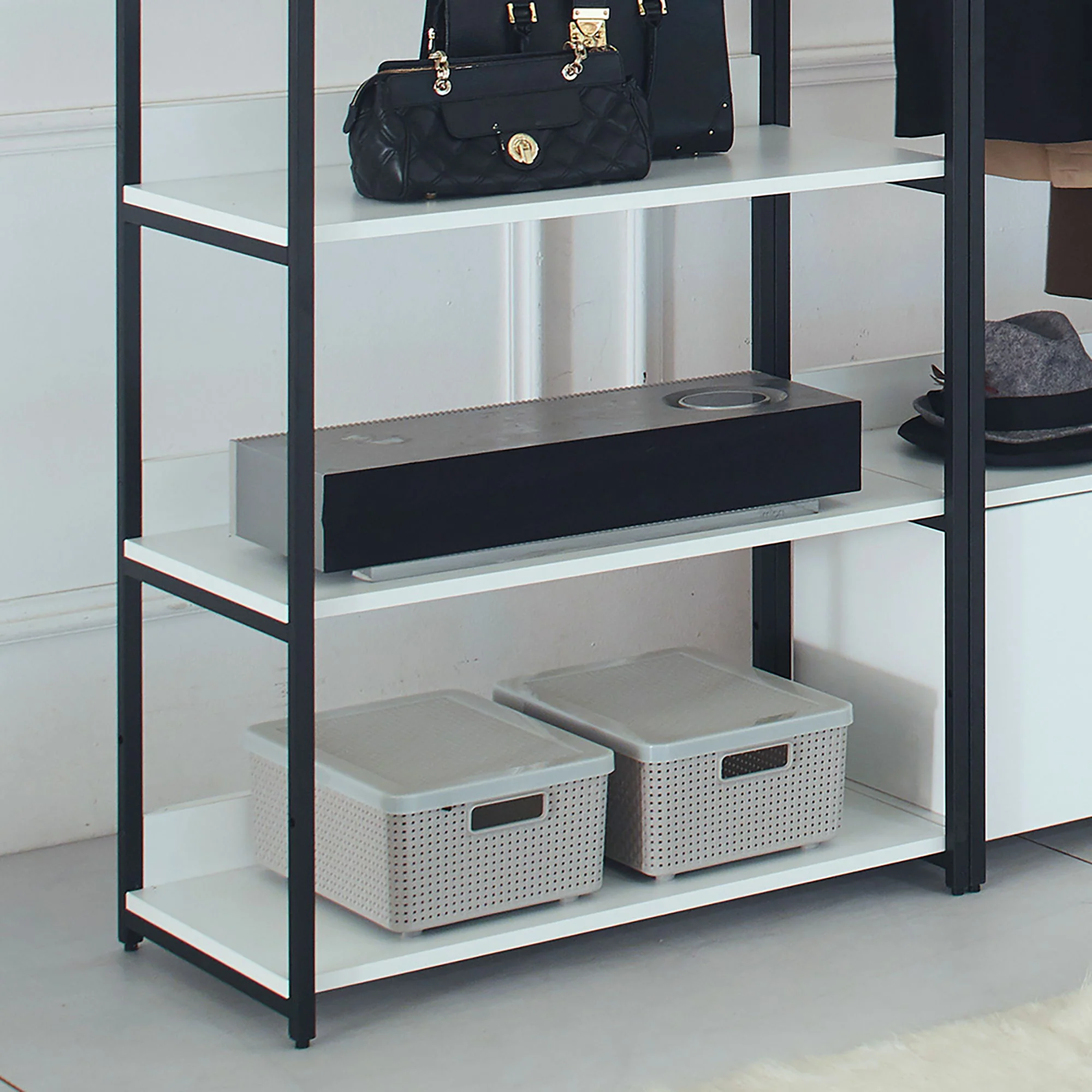 Fiona - Freestanding Walk-In Closet System, Extra Storage Space - White - Image 5