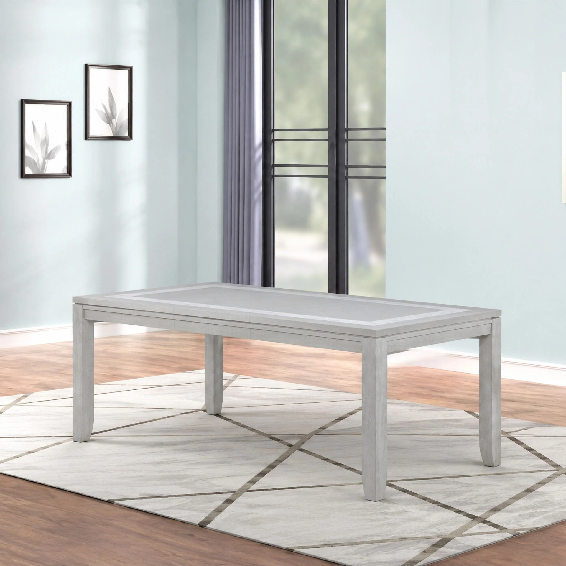 Fiona - Rectangle Dining Table - Mist Gray - Image 7