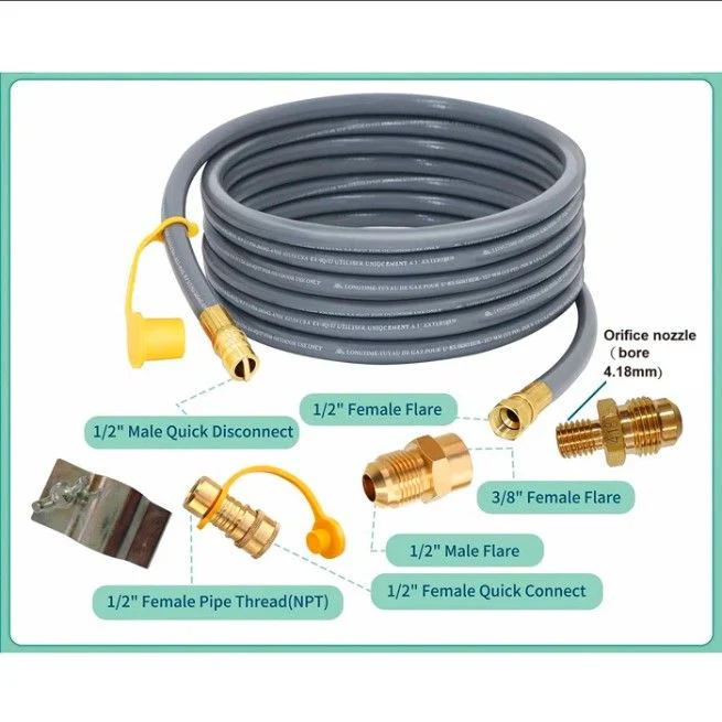 Fire Pit Gas Conversion Kit Professional Propane with Steel 8x8in Gray - Image 3