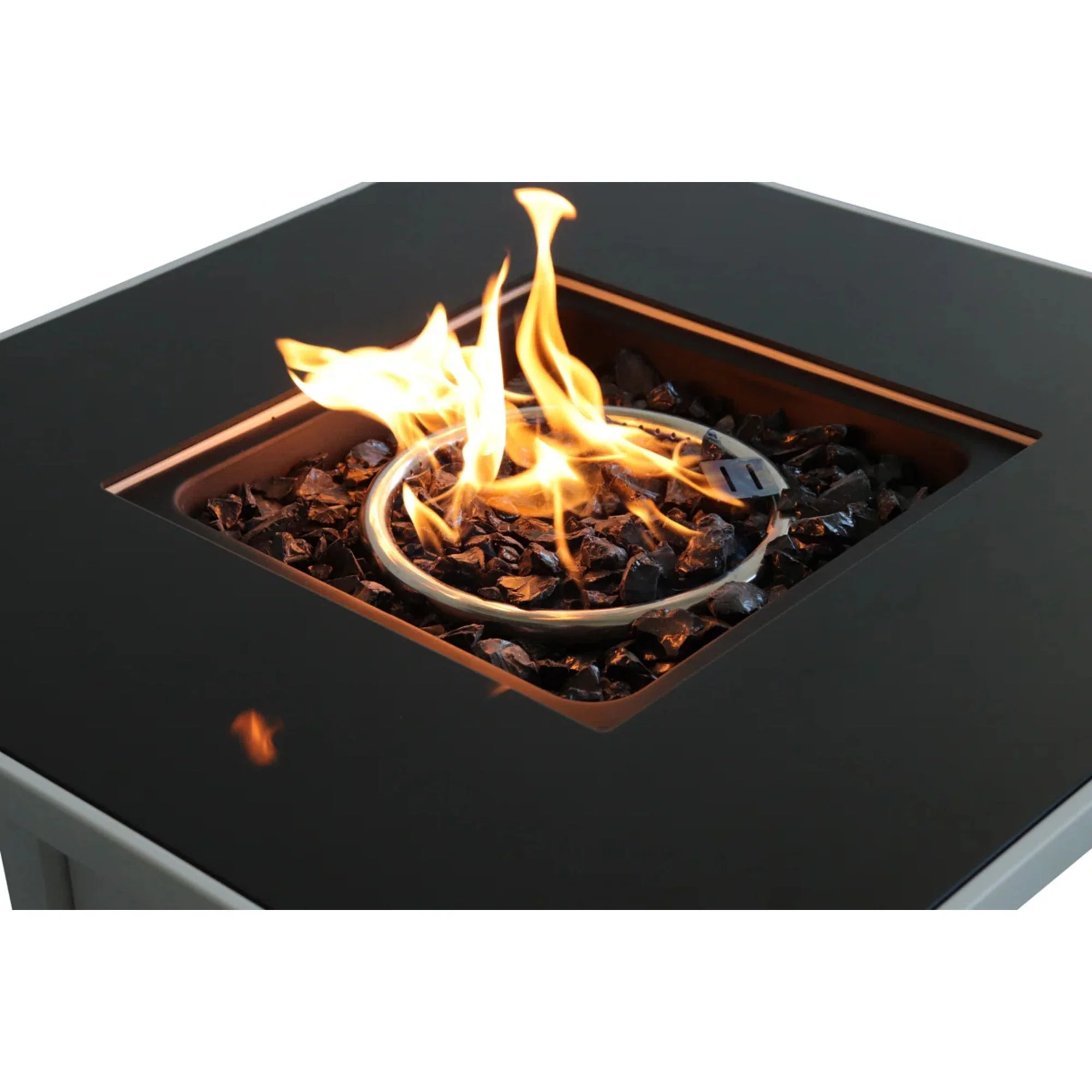 Fire Pit Table Outdoor Heater Propane Fuel Steel 30x25in White - Image 8