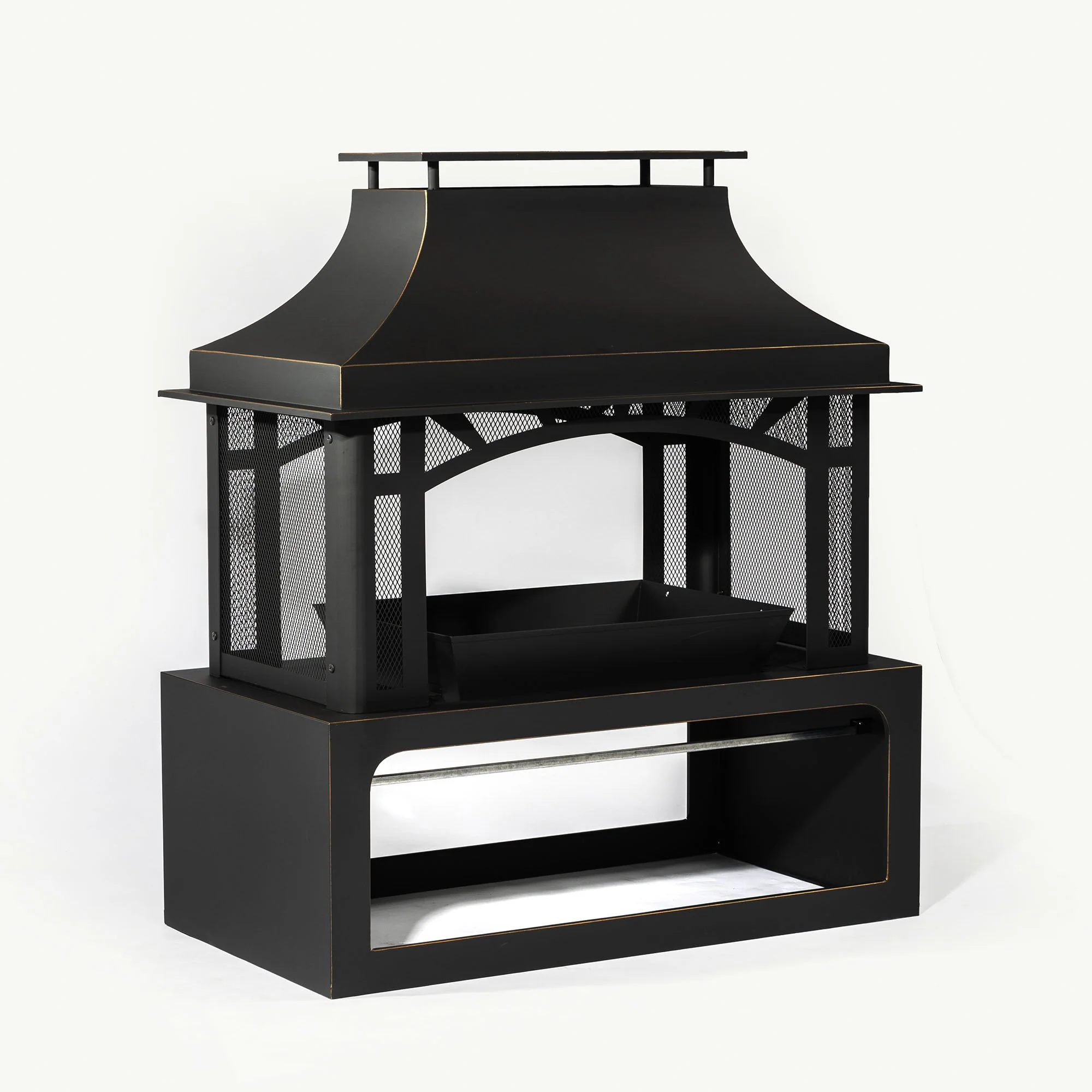 Fireplace, 50000 Btu Fire Pit, Wood Burning Chimney For Outside - Black - Image 5