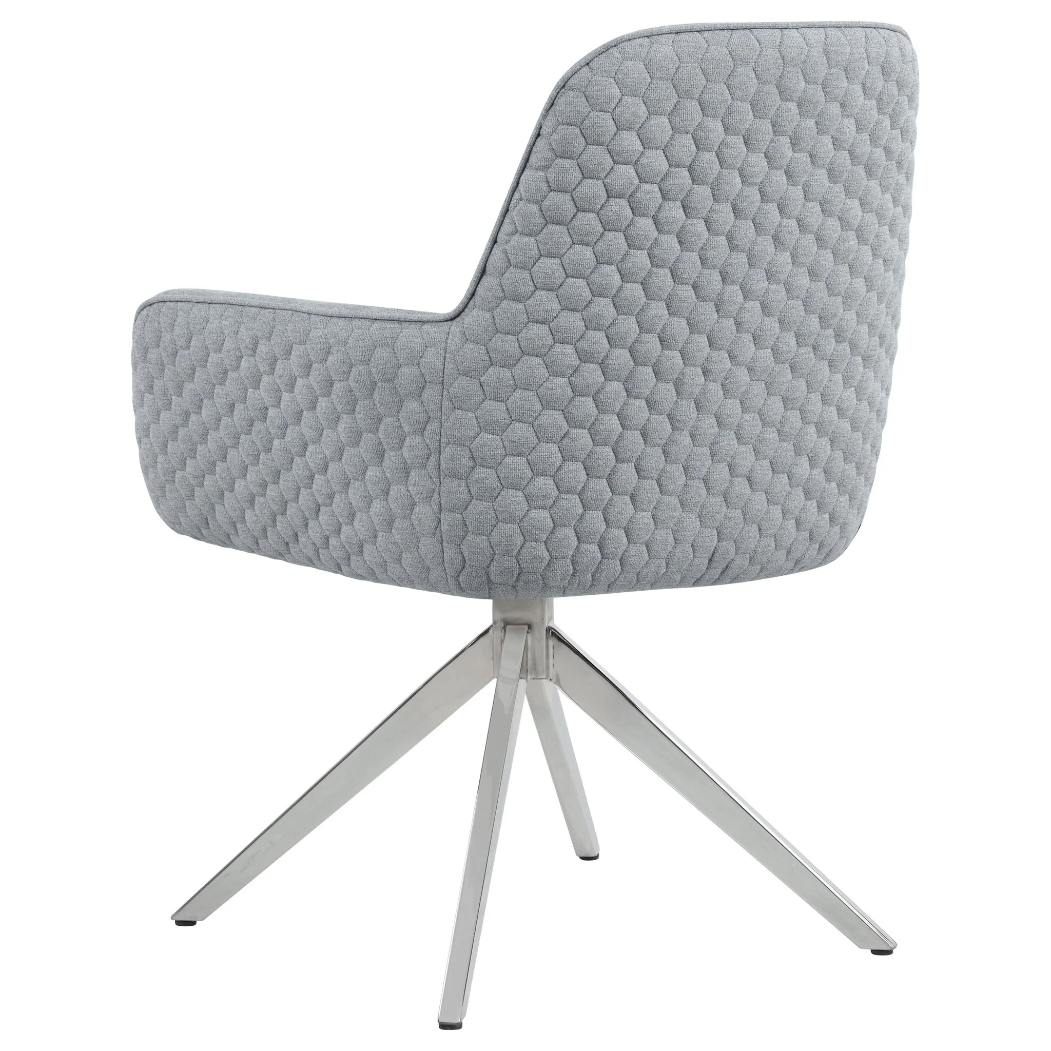 Flare - Arm Side Dining Chair With Tufting - Gray - Image 3