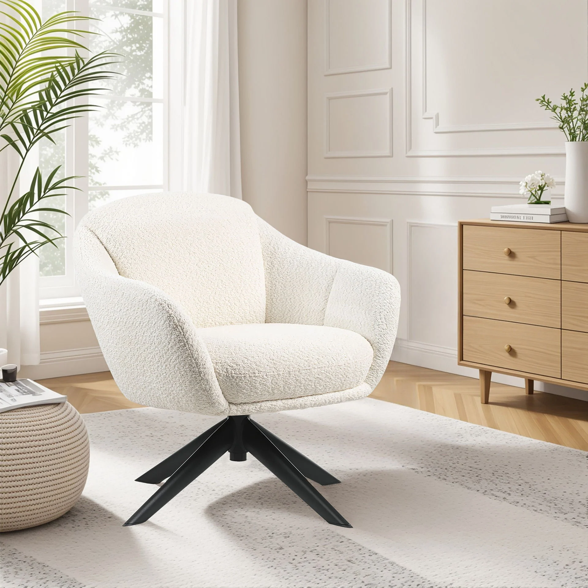 Fleming - Boucle Swivel Lounge Chair - Image 7