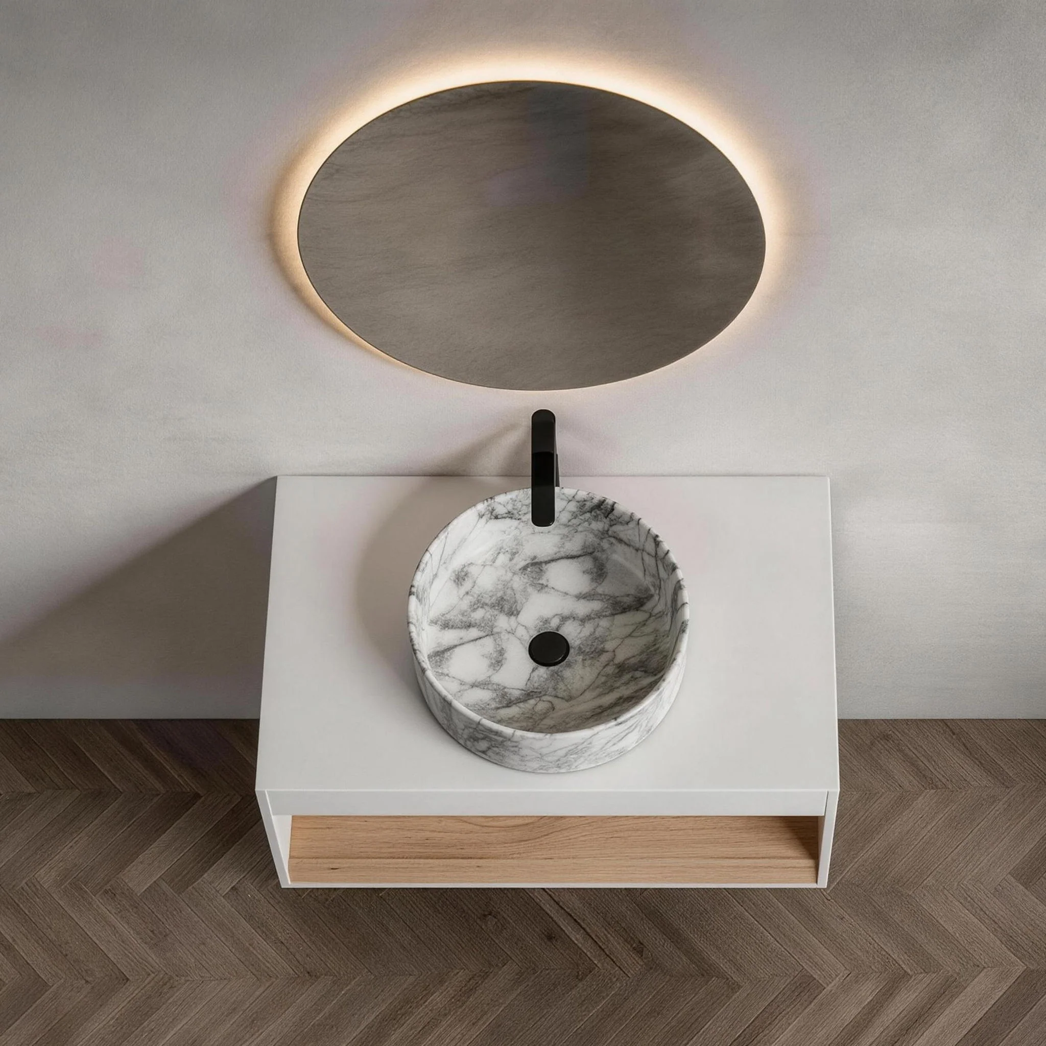 Floating Bathroom Vanity With Vessel Sink - Image 42