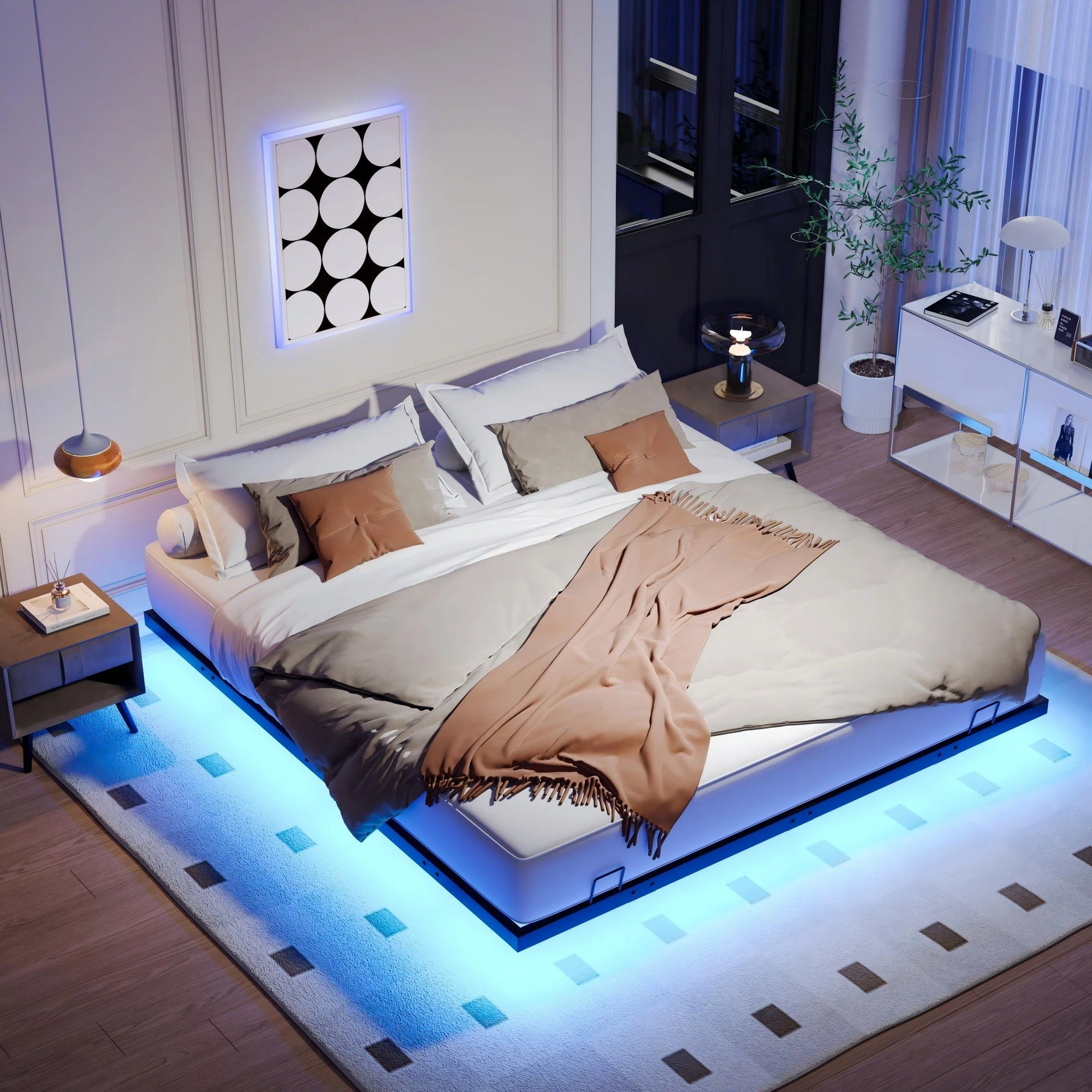 Floating Bed Frames With LED Lights - Image 5