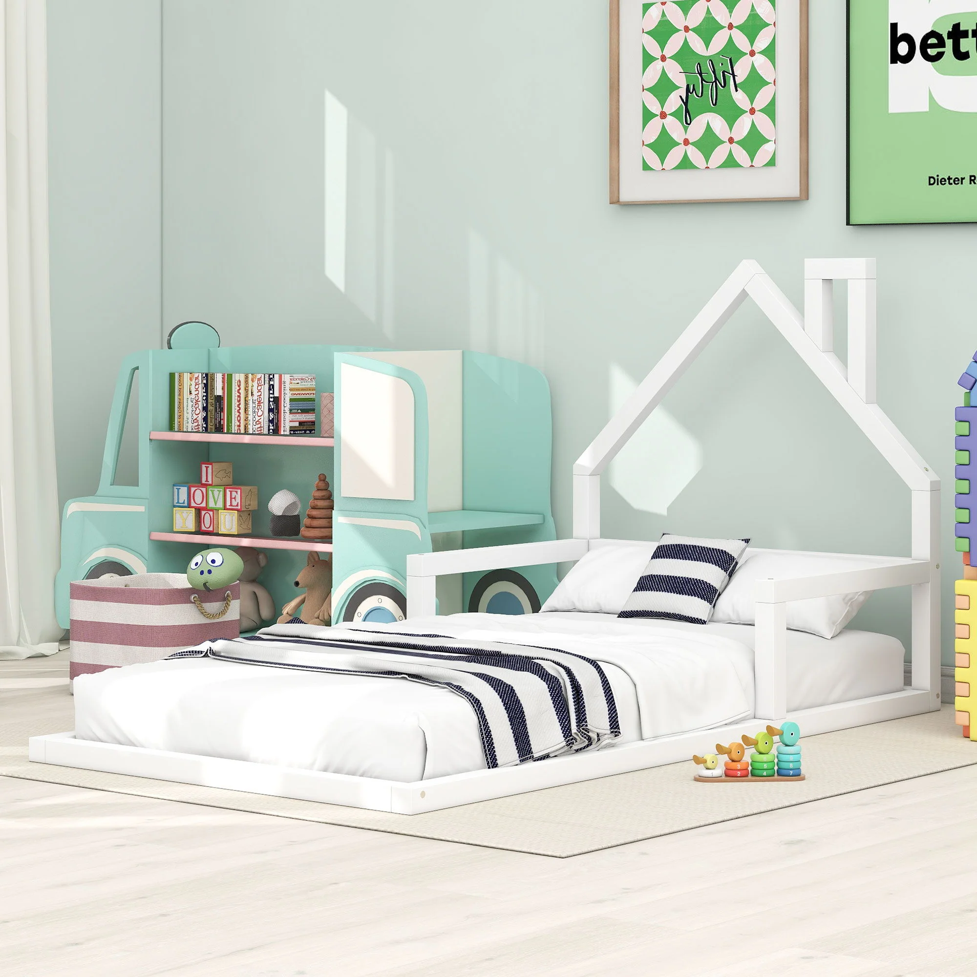 Floor Bed With House Shaped Headboard - Image 5