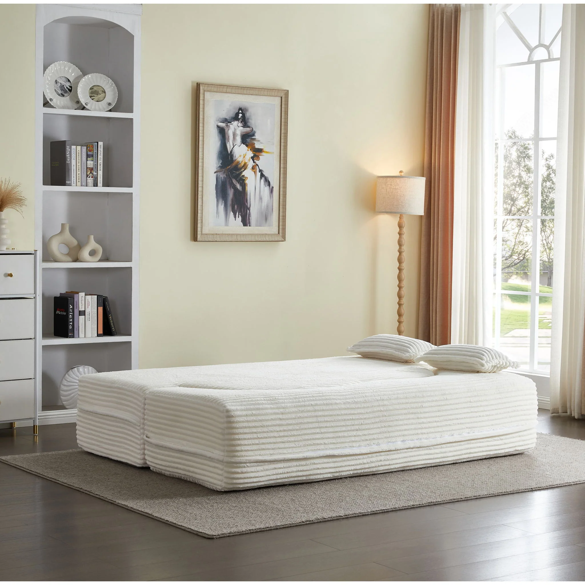 Floor Convertible Sleeper Sofa Bed With 2 Pillows - Image 24