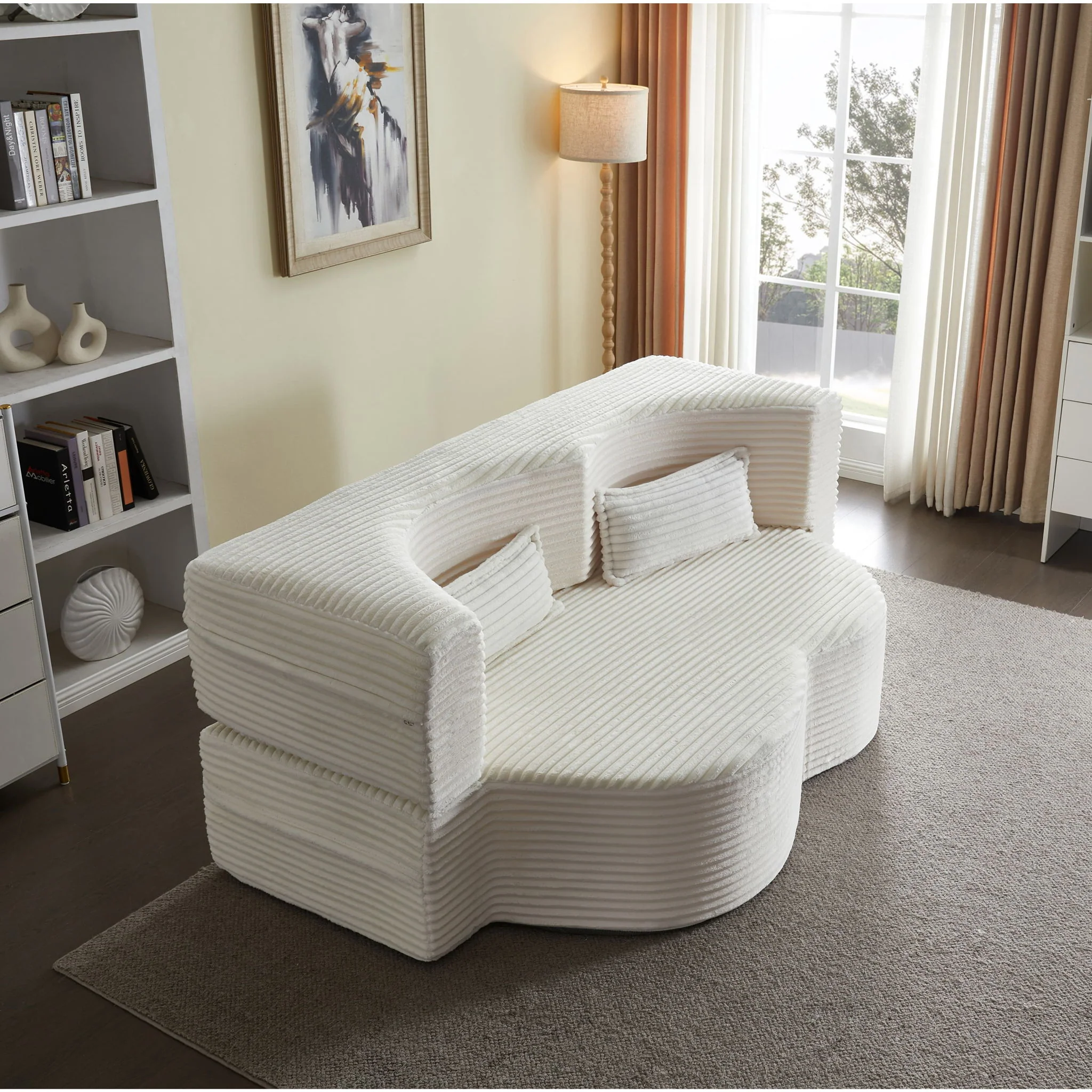 Floor Convertible Sleeper Sofa Bed With 2 Pillows - Image 36