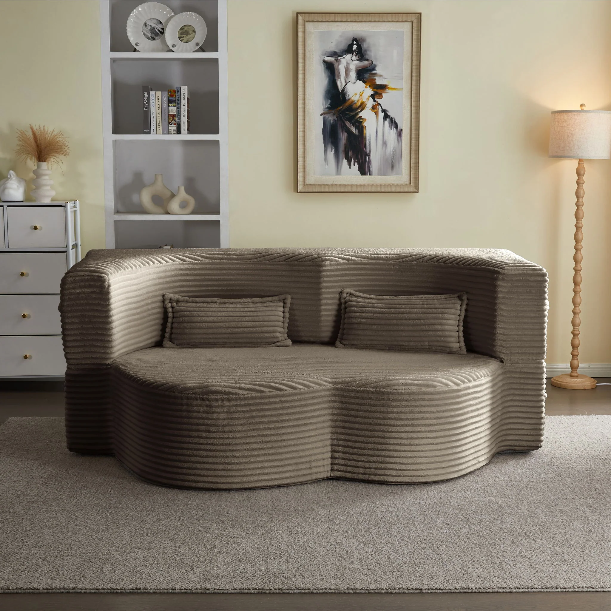 Floor Convertible Sleeper Sofa Bed With 2 Pillows - Image 37
