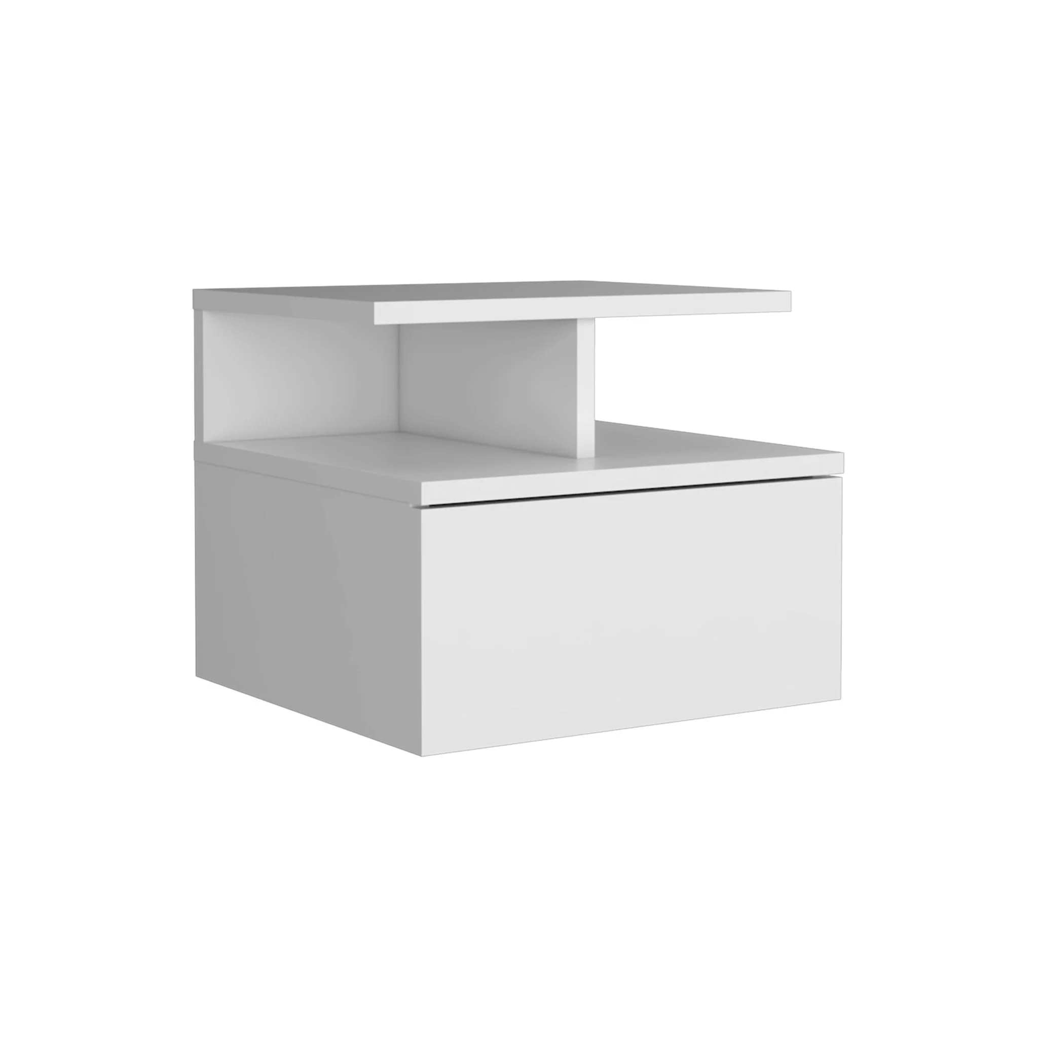 Flopini - Floating Nightstand With 1 Drawer, Compact Size - White - Image 3