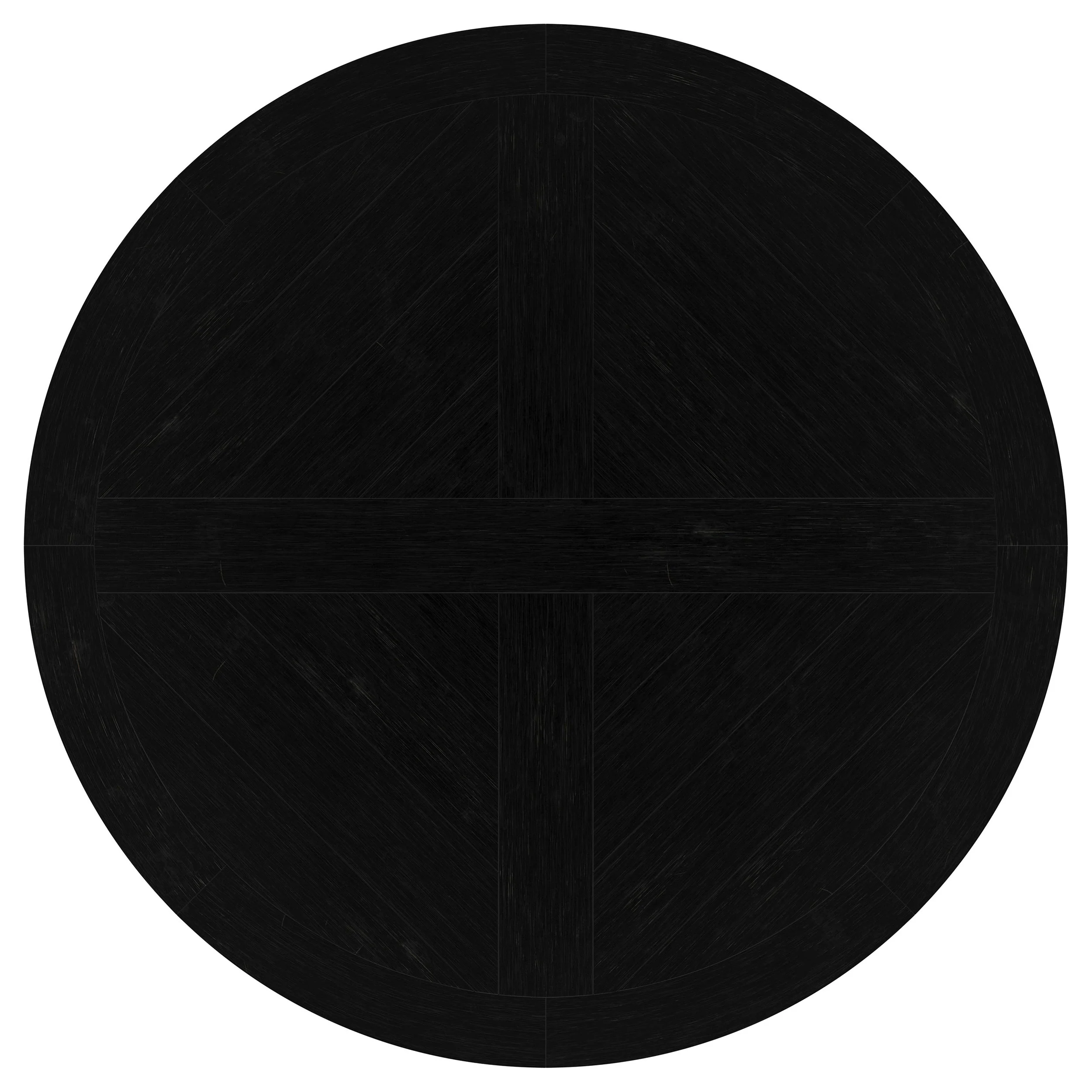 Florence Round 60-Inch Pedestal Dining Table, Distressed Black - Image 6