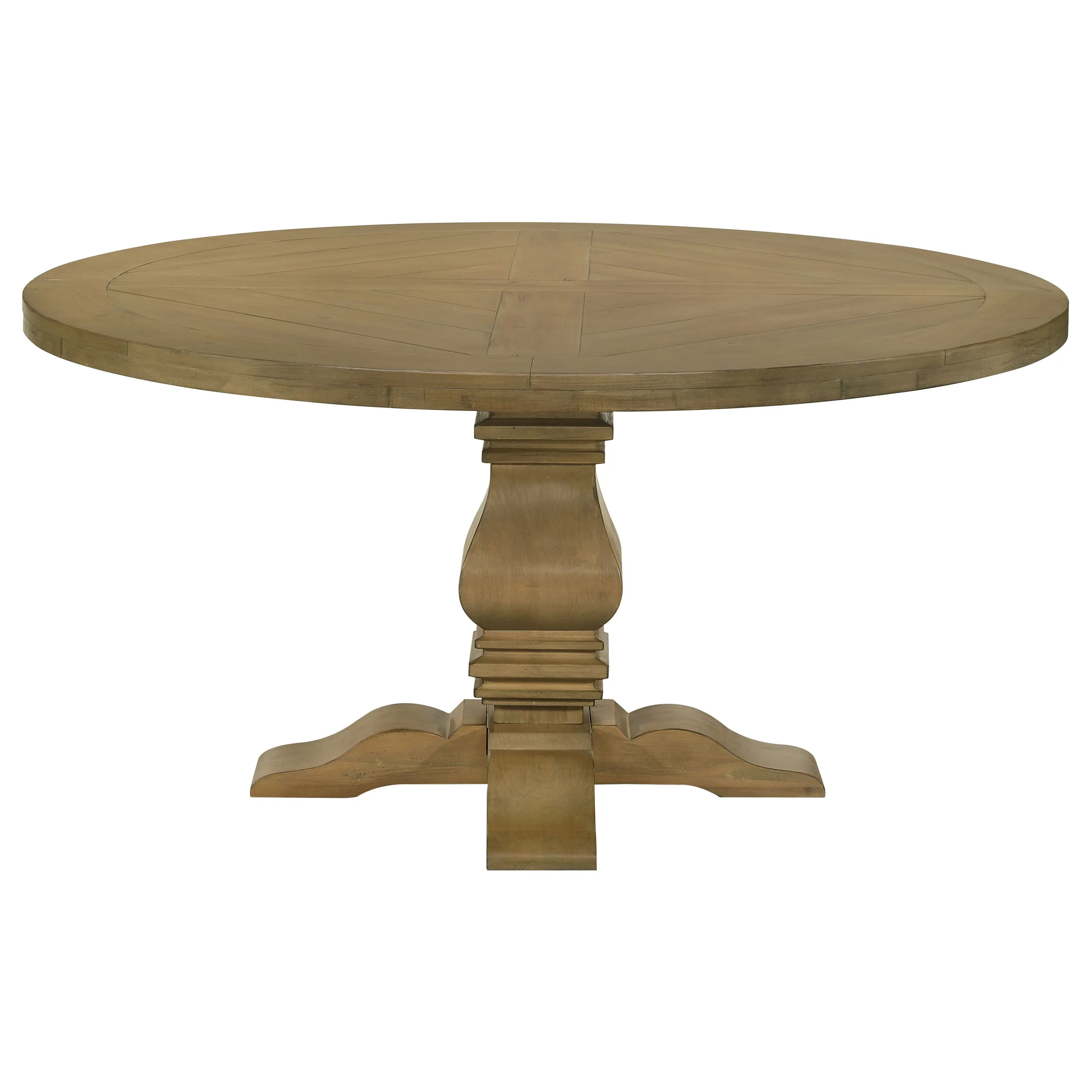 Florence Round 60-Inch Wood Dining Table Rustic Honey - Image 3