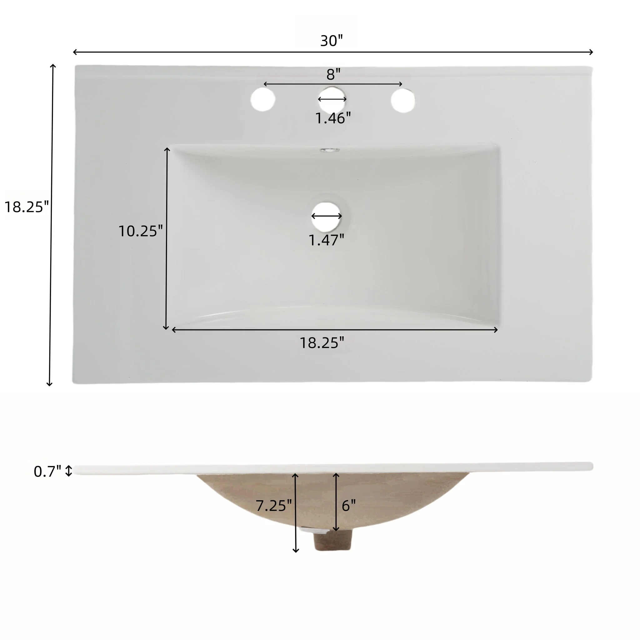 Fluted Bathroom Vanity With Ceramic Sink, Freestanding Design - Image 23