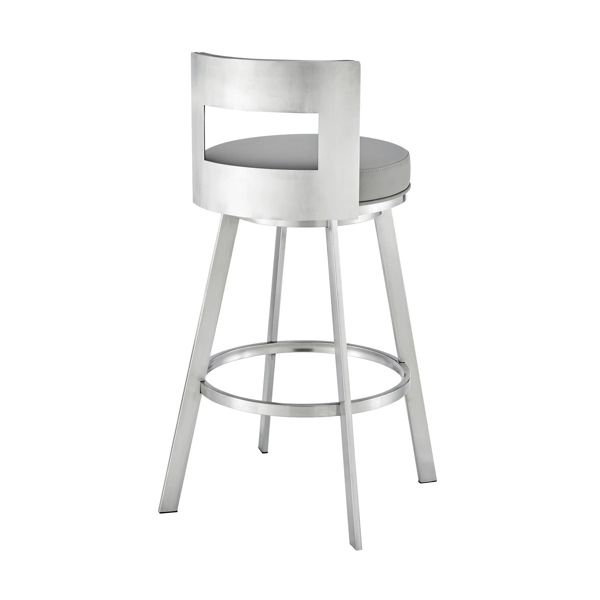 Flynn - Swivel Bar Stool - Brushed Steel - Image 5