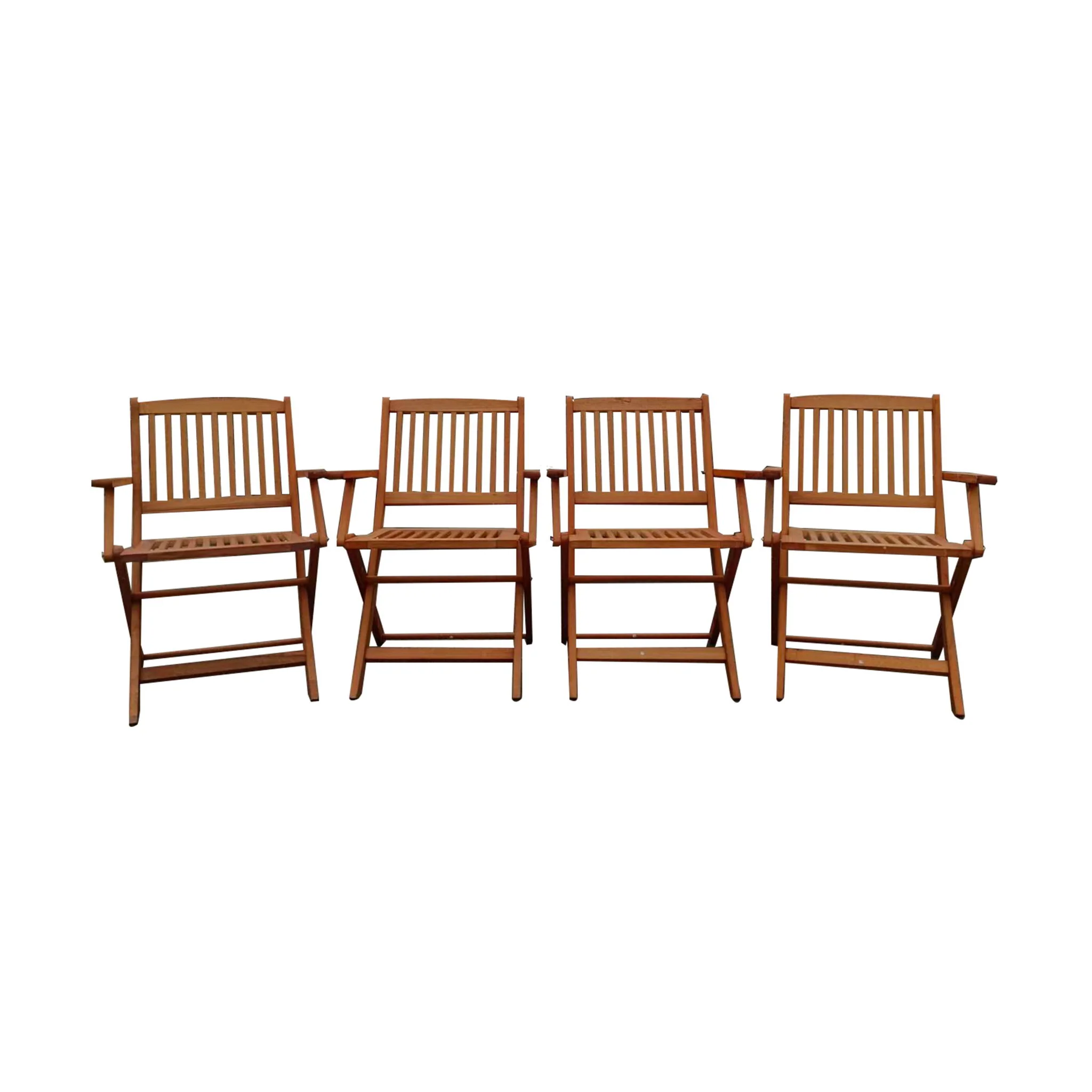 Foldable Patio Dining Set, Folding Chairs, Indoor And Outdoor Universal (Set of 4) - Teak - Image 8