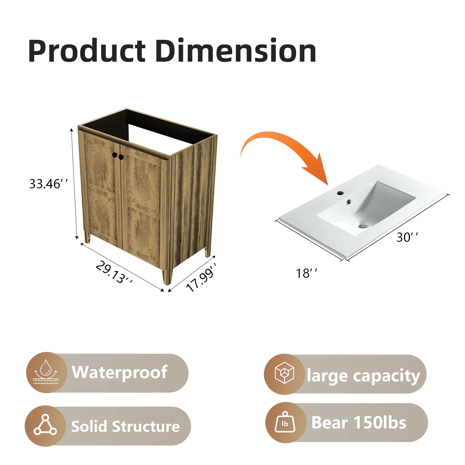 Folding Floor Cabinet With Ceramic Sink, Space Saving - Image 18