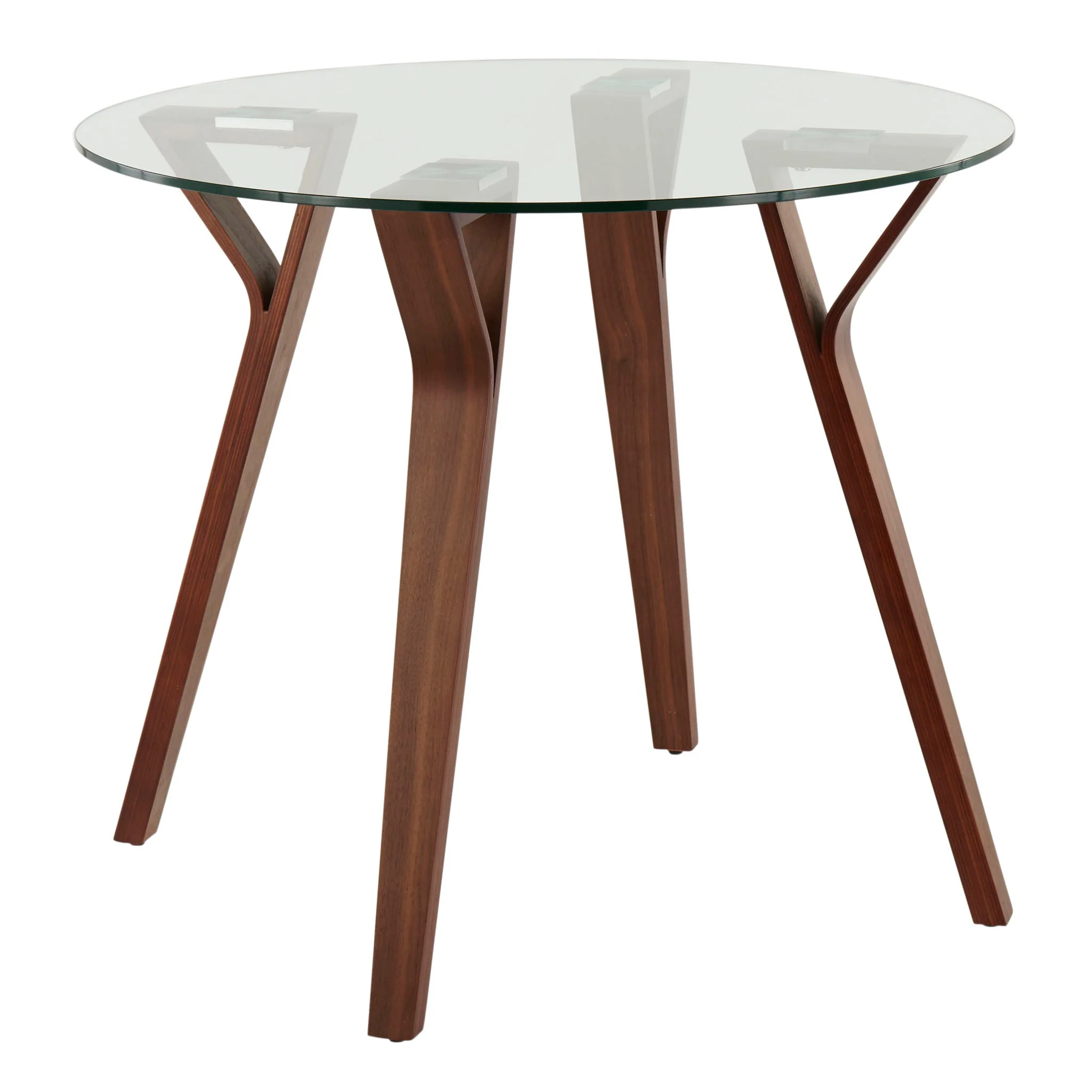 Folia - 3 Piece Dining Set Round Fabrizzi Mid-Century Modern - Walnut / Gray - Image 2