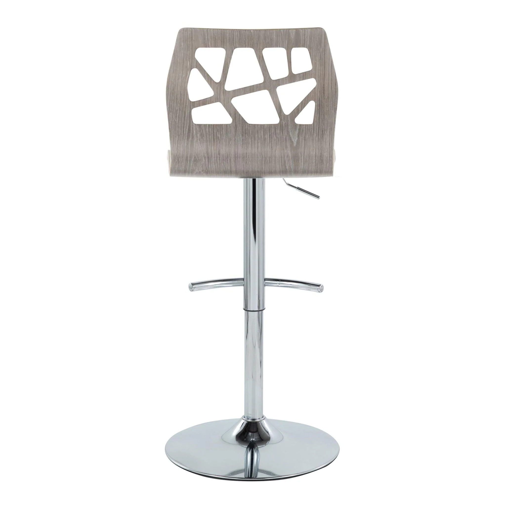 Folia - Contemporary Adjustable Barstool With Swivel With Rounded T Footrest (Set of 2) - Image 10
