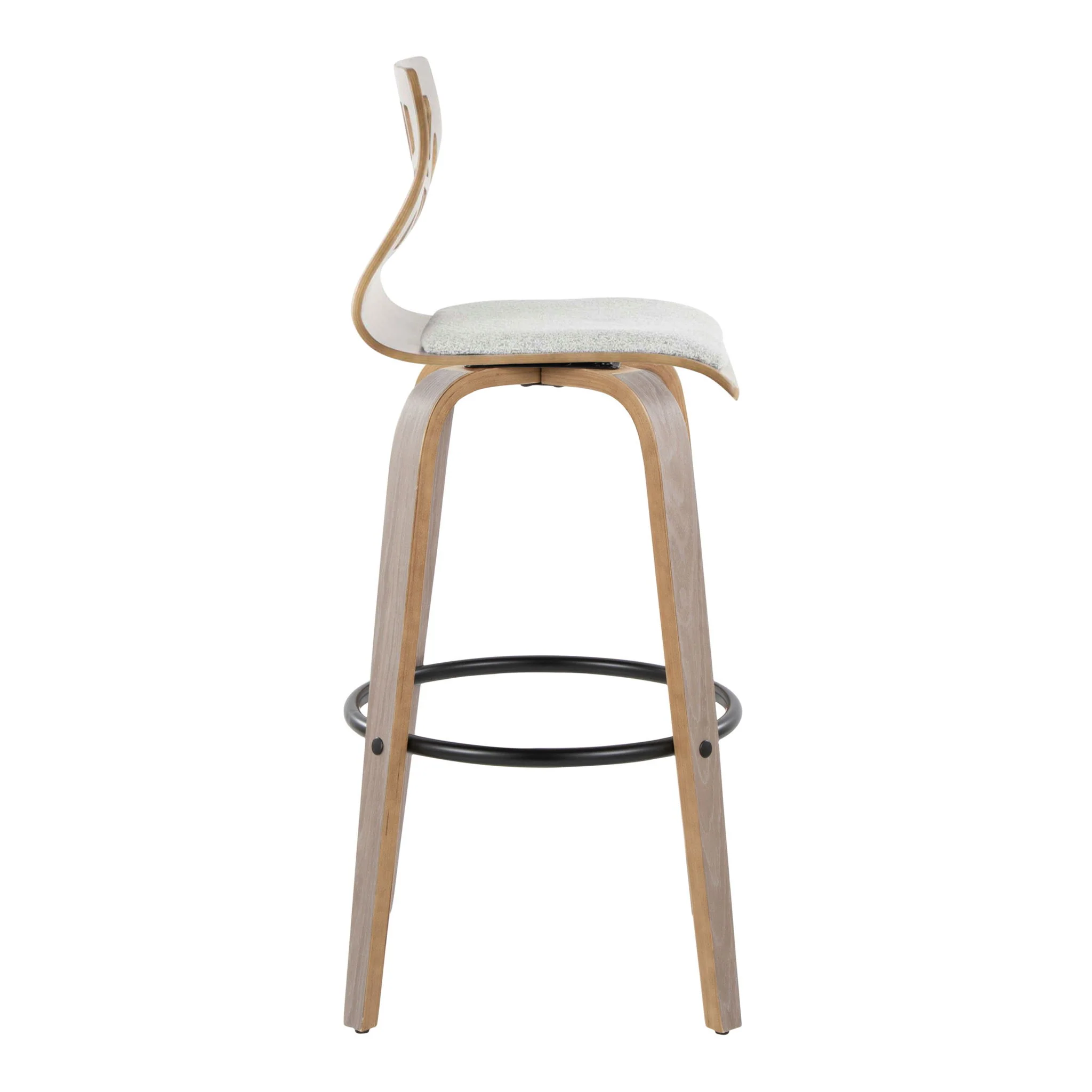 Folia - Contemporary Fixed Height Stool With Swivel With Round Footrest (Set of 2) - Image 8