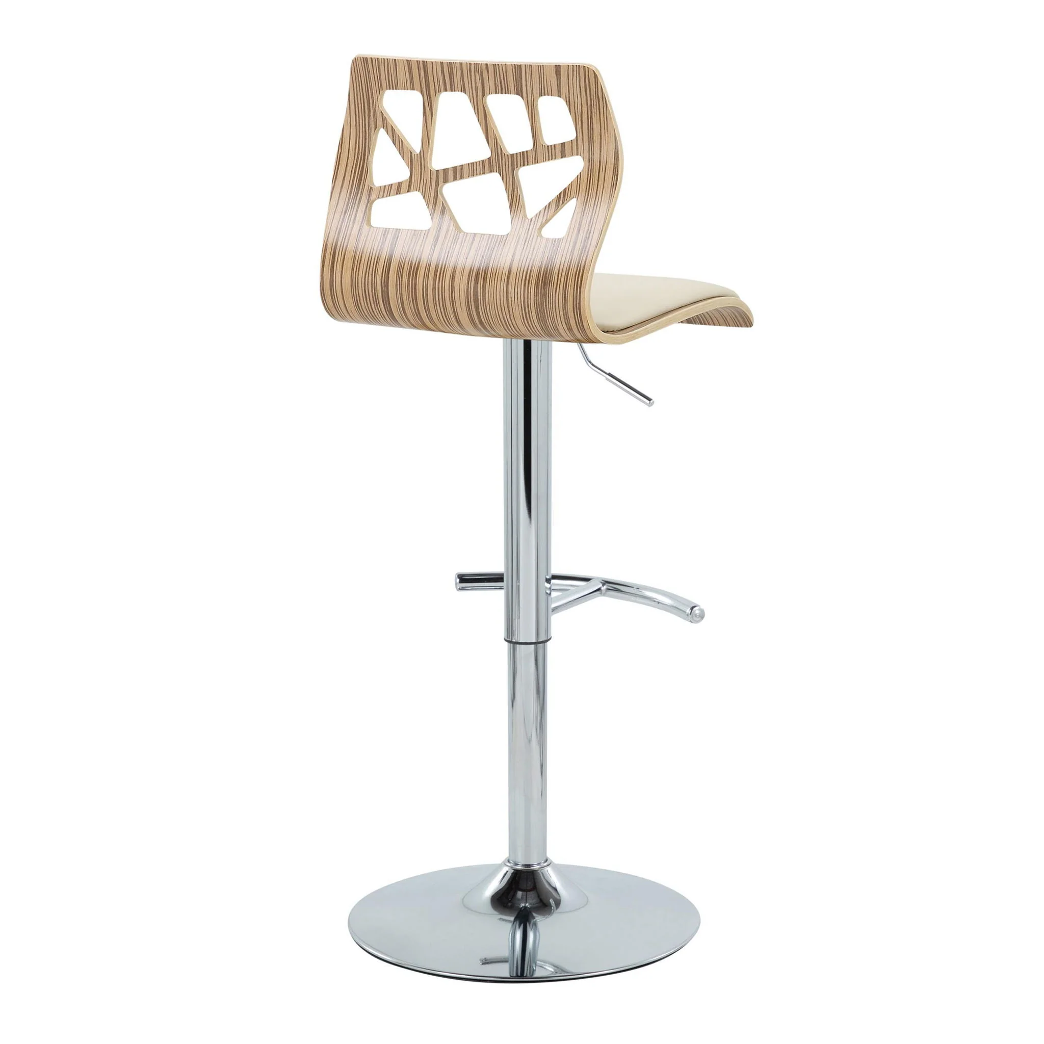 Folia - Mid Century Modern Adjustable Barstool With Swivel With Rounded T Footrest (Set of 2) - Image 9