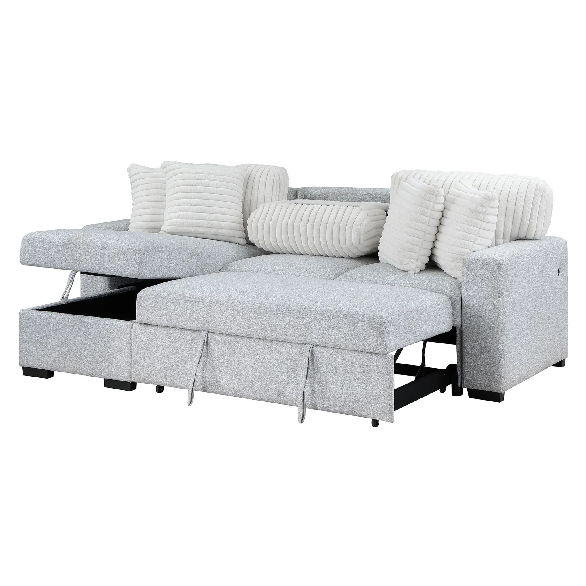 Ford - Reversible Pull Out Sofa Bed - Light Gray - Image 8