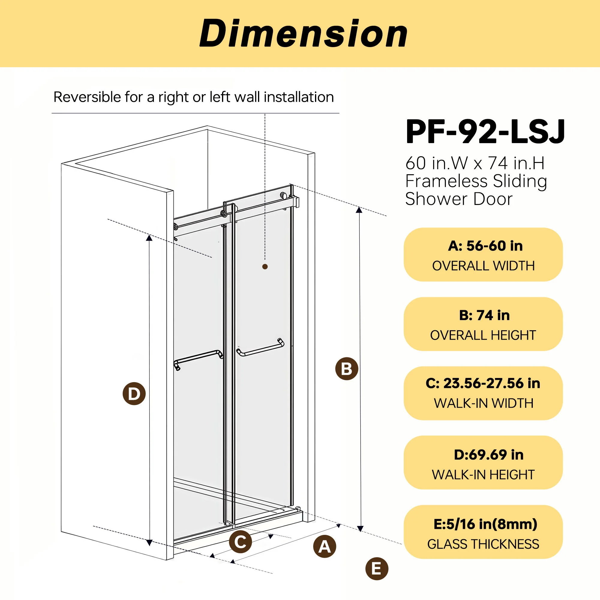 Frameless Double Sliding Shower Door - Image 10