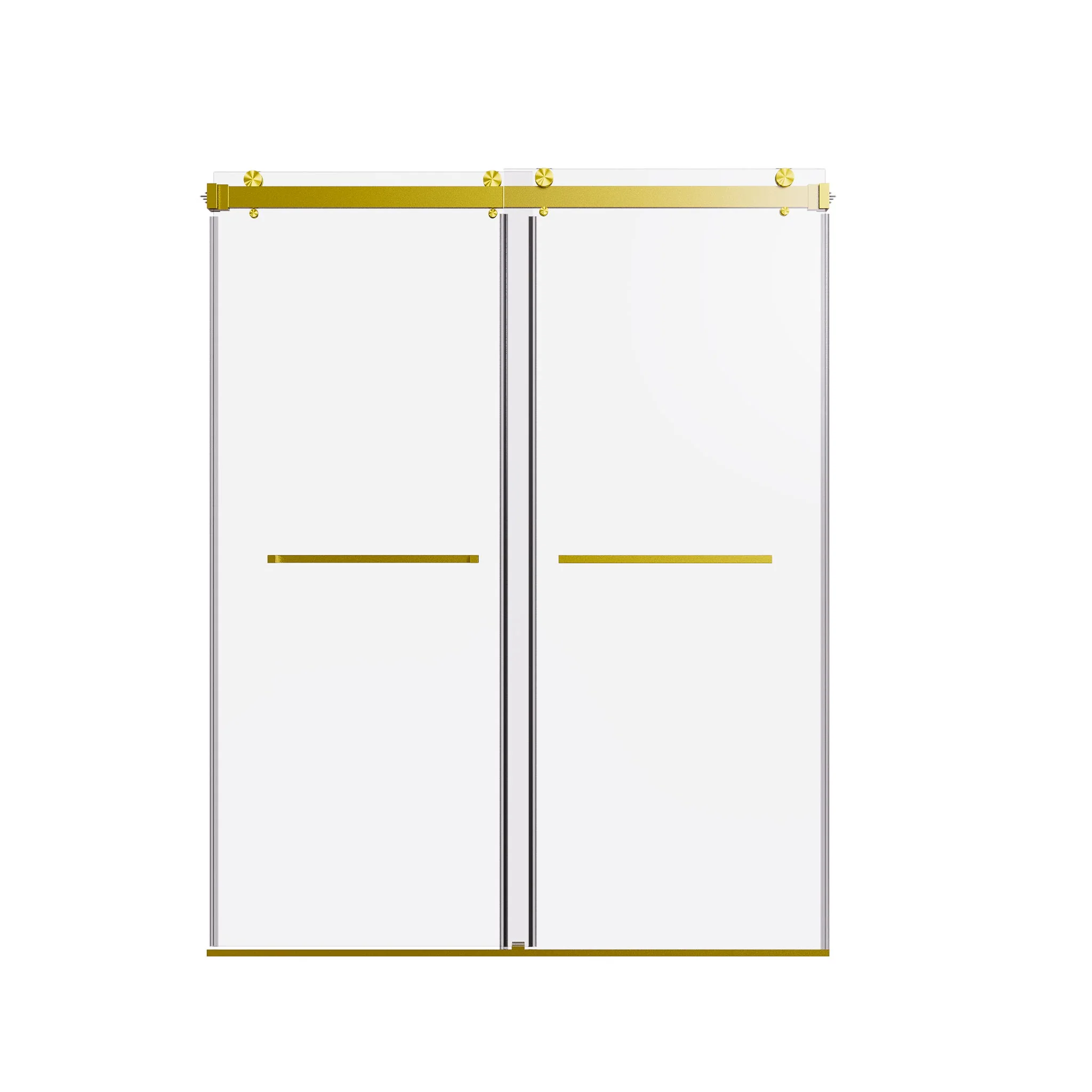 Frameless Double Sliding Shower Door In, Thick Tempered Glass, Reversible Installation - Image 3