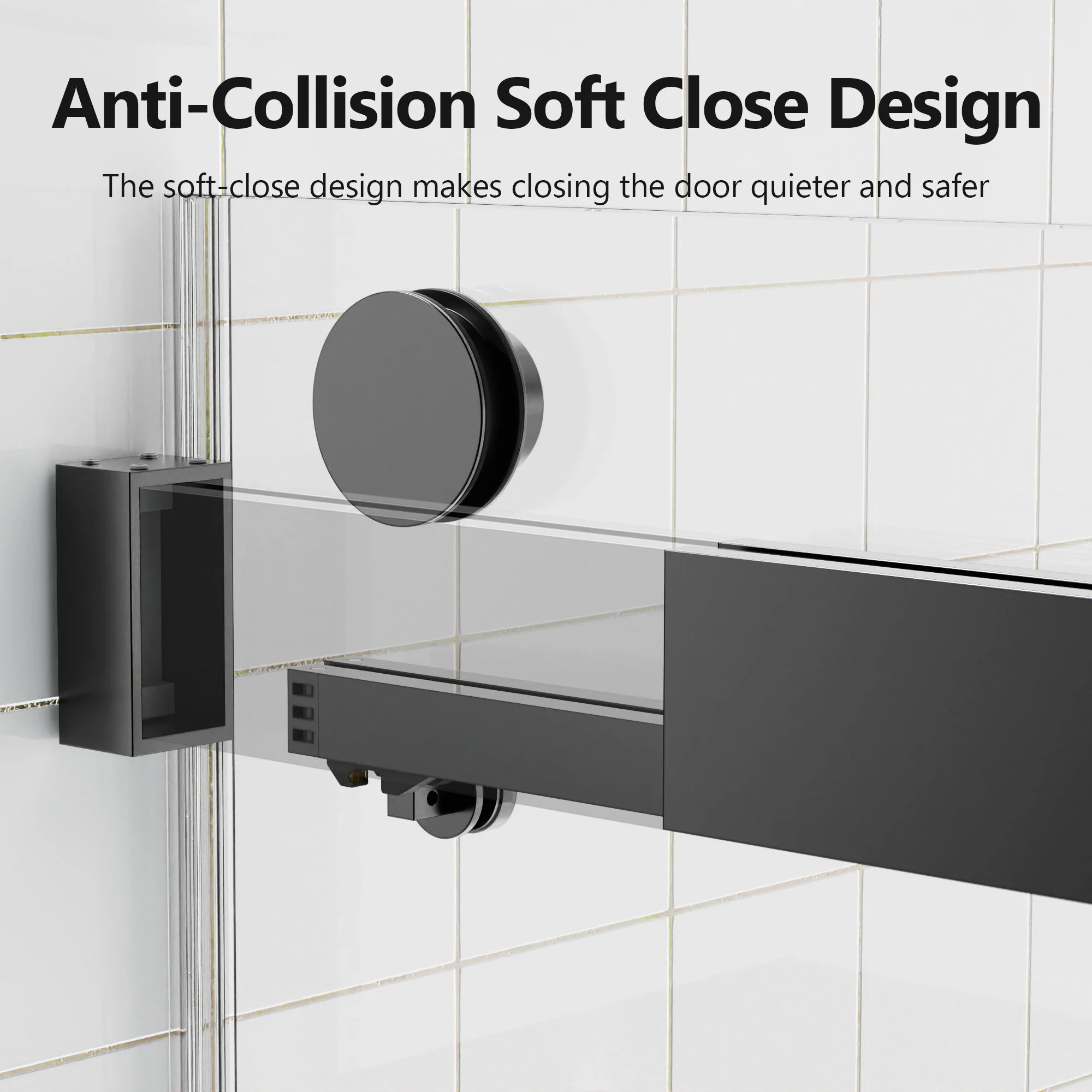 Frameless Double Sliding Soft-Close Shower Door, 3 / 8" (10Mm) Thick SGCC Tempered Glass Door, Matte - Image 16