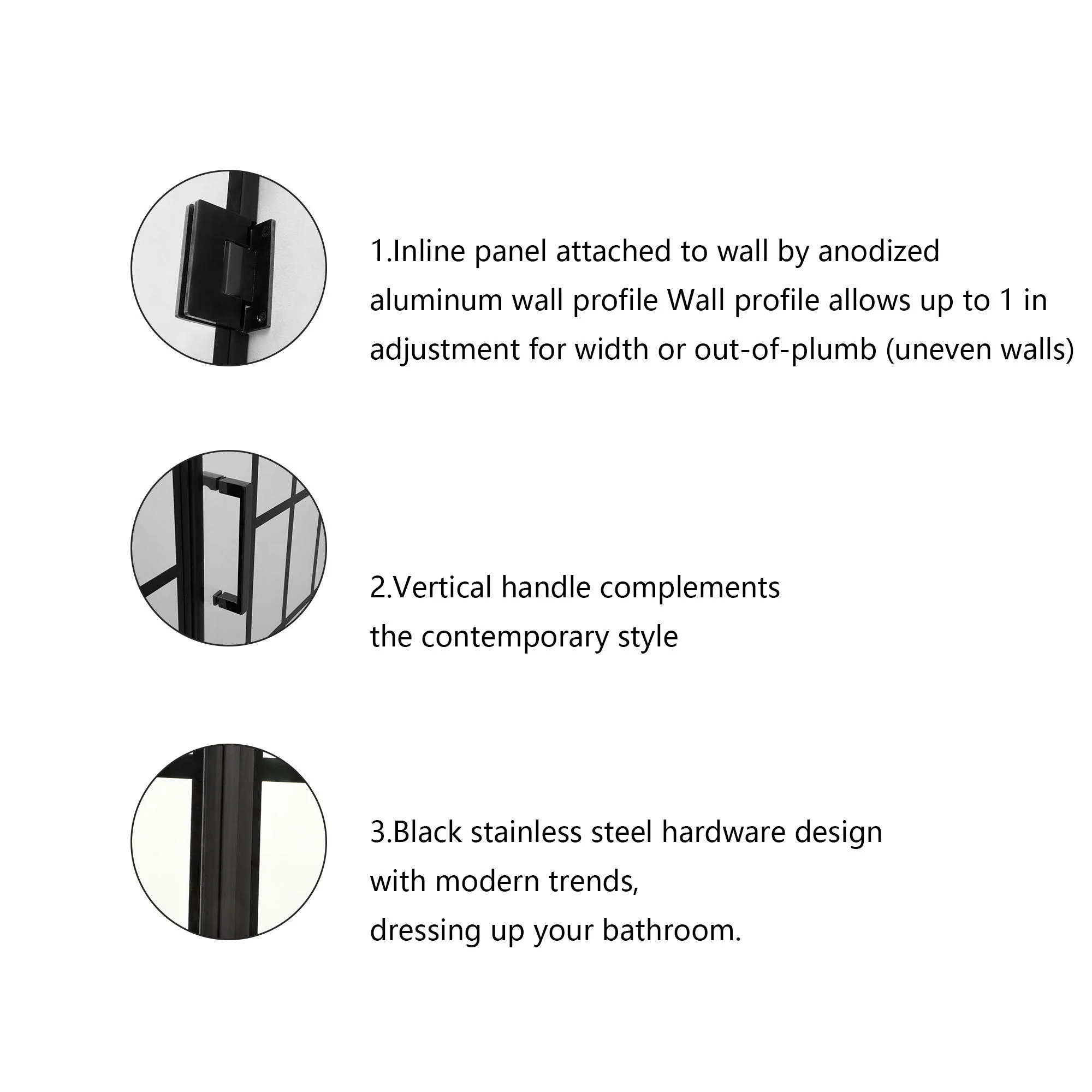 Frameless Pivot Shower Door With Pattern Glass, Open Entry Design - Image 13