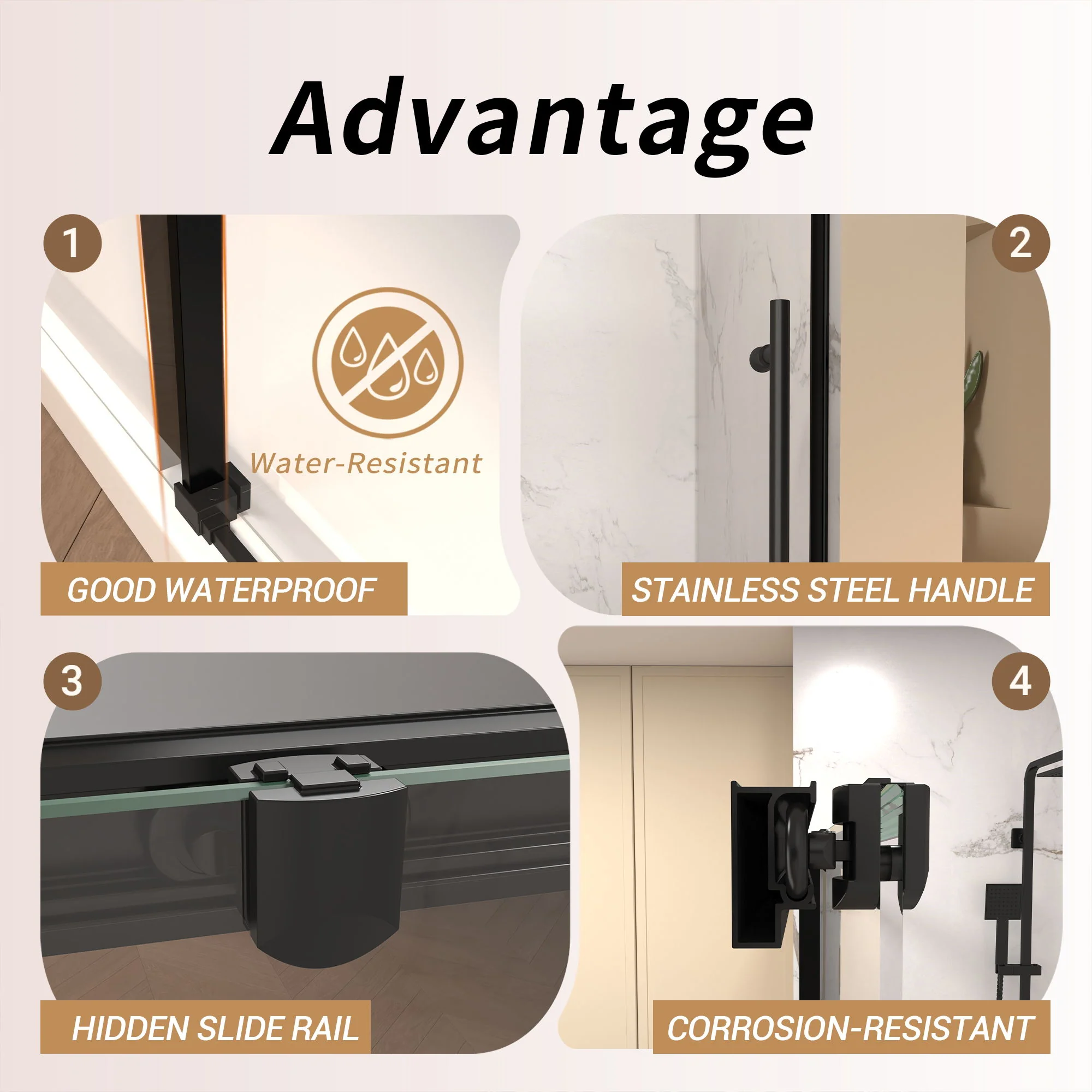 Frameless Single Sliding Shower Door - Image 4