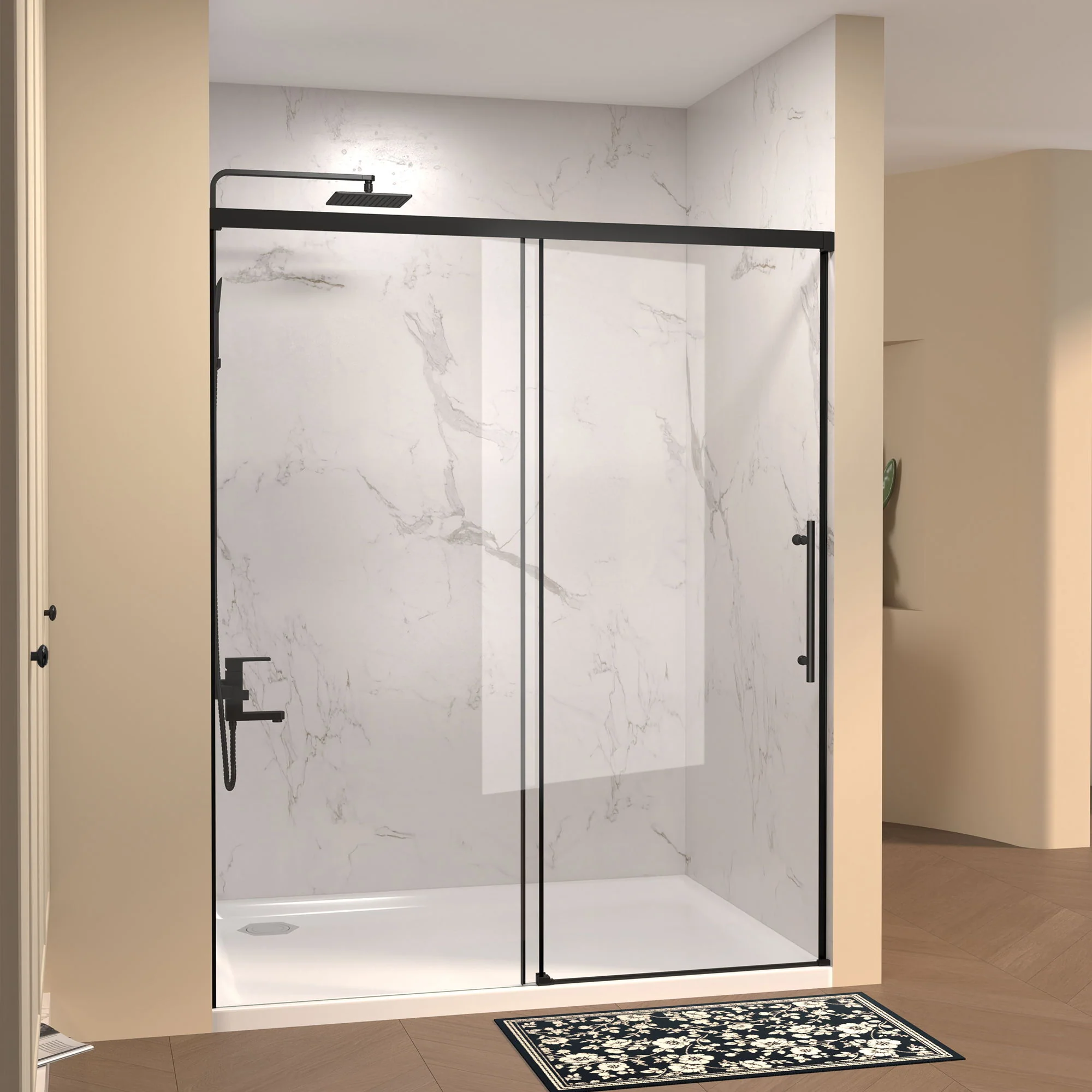 Frameless Single Sliding Shower Door - Image 5