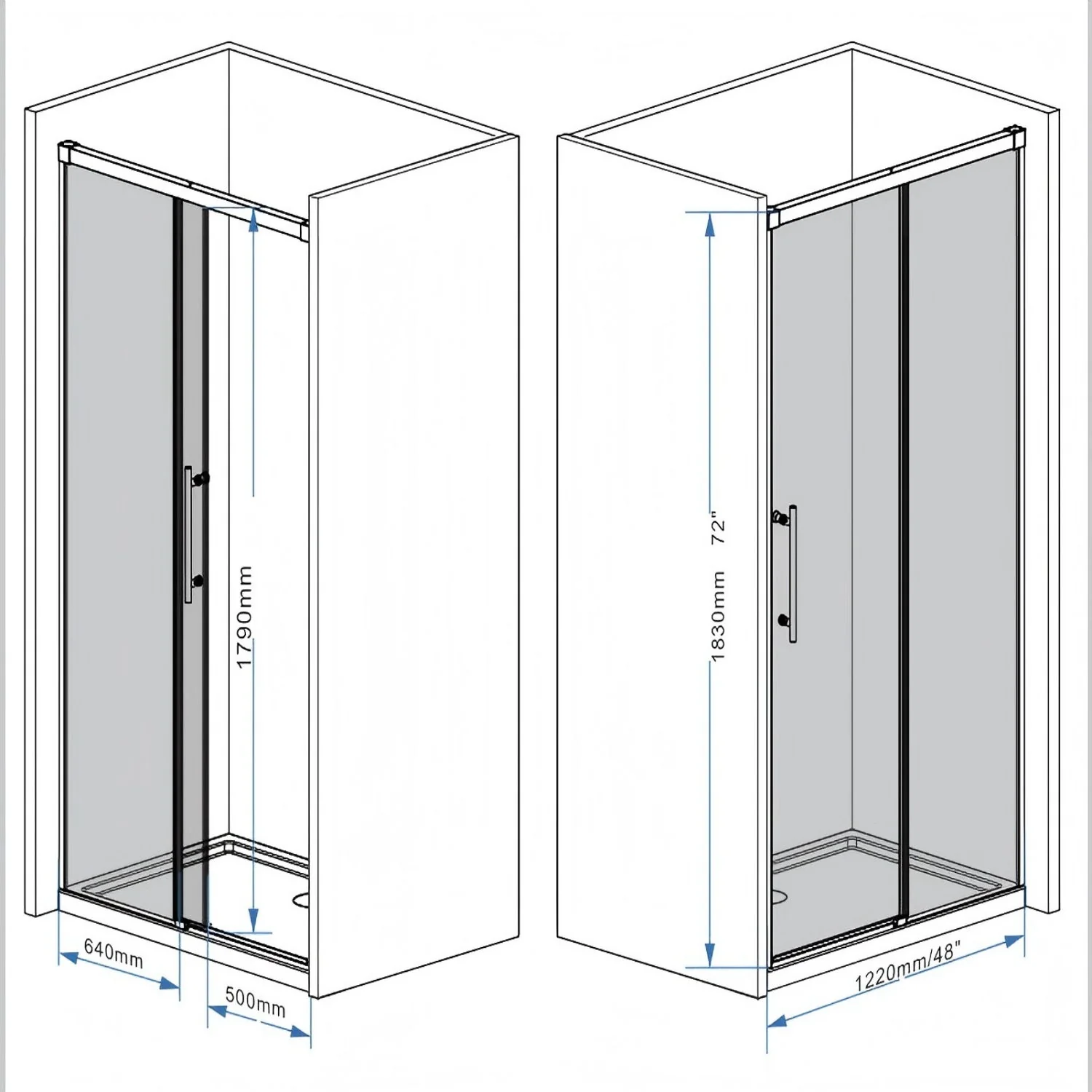 Frameless Single Sliding Shower Door - Image 6