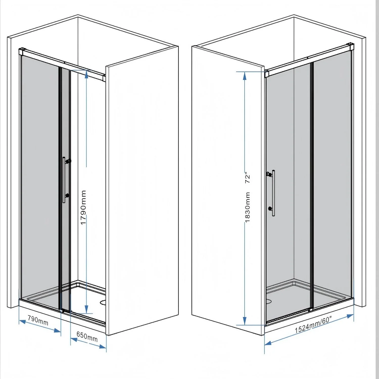 Frameless Single Sliding Shower Door - Image 8