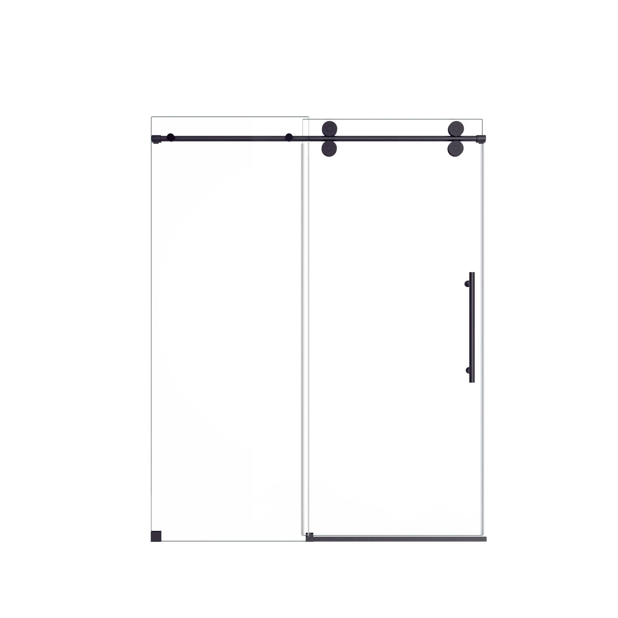 Frameless Single Sliding Shower Door With Clear Tempered Glass - Image 3