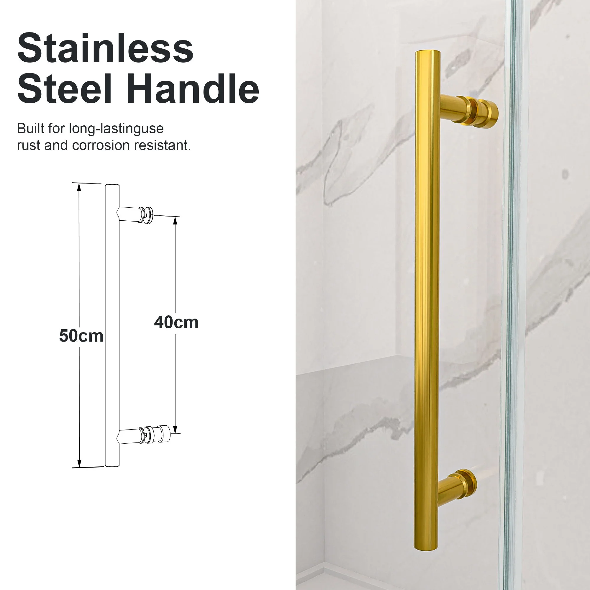 Frameless Single Sliding Shower Door With Clear Tempered Glass - Image 54