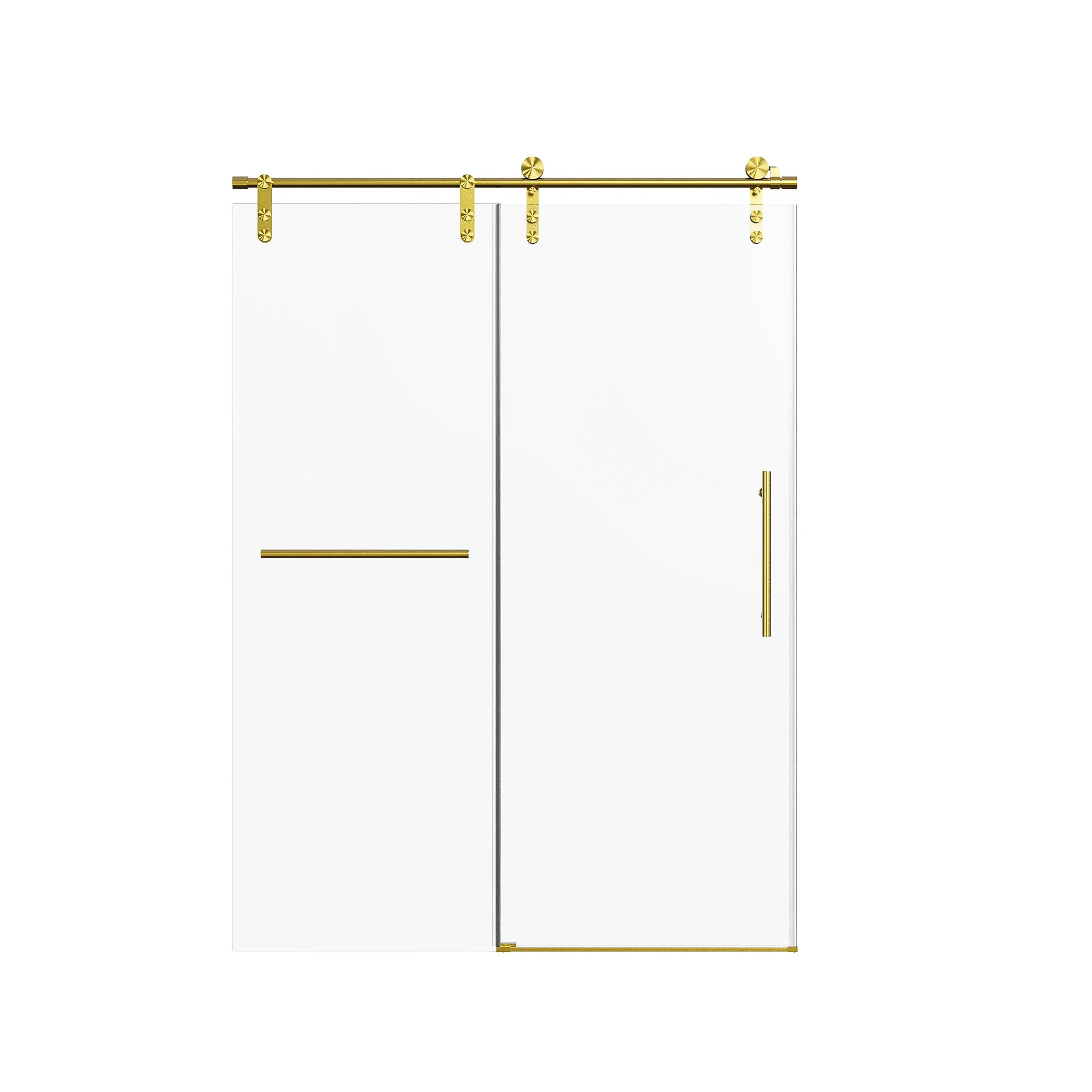 Frameless Single Sliding Shower Doors With Towel Rail & Handle - Image 10