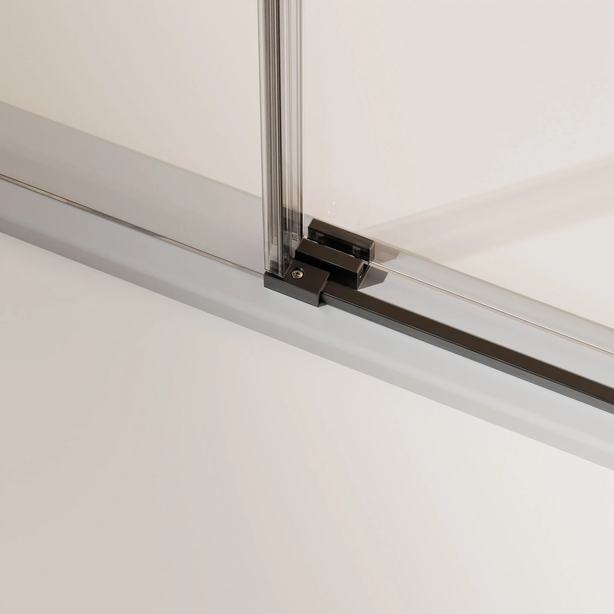 Frameless Single Sliding Shower Doors With Towel Rail & Handle - Image 16