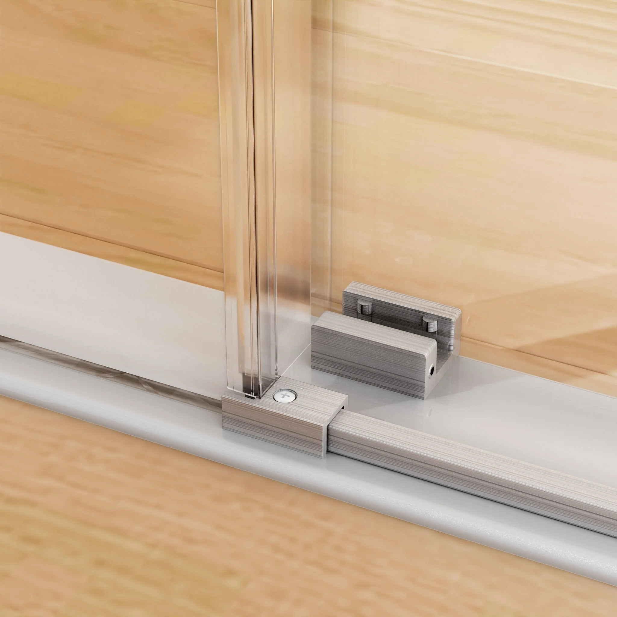 Frameless, Single Sliding Soft Close Shower Doors, 5/16" Sgcc Tempered Glass - Image 8