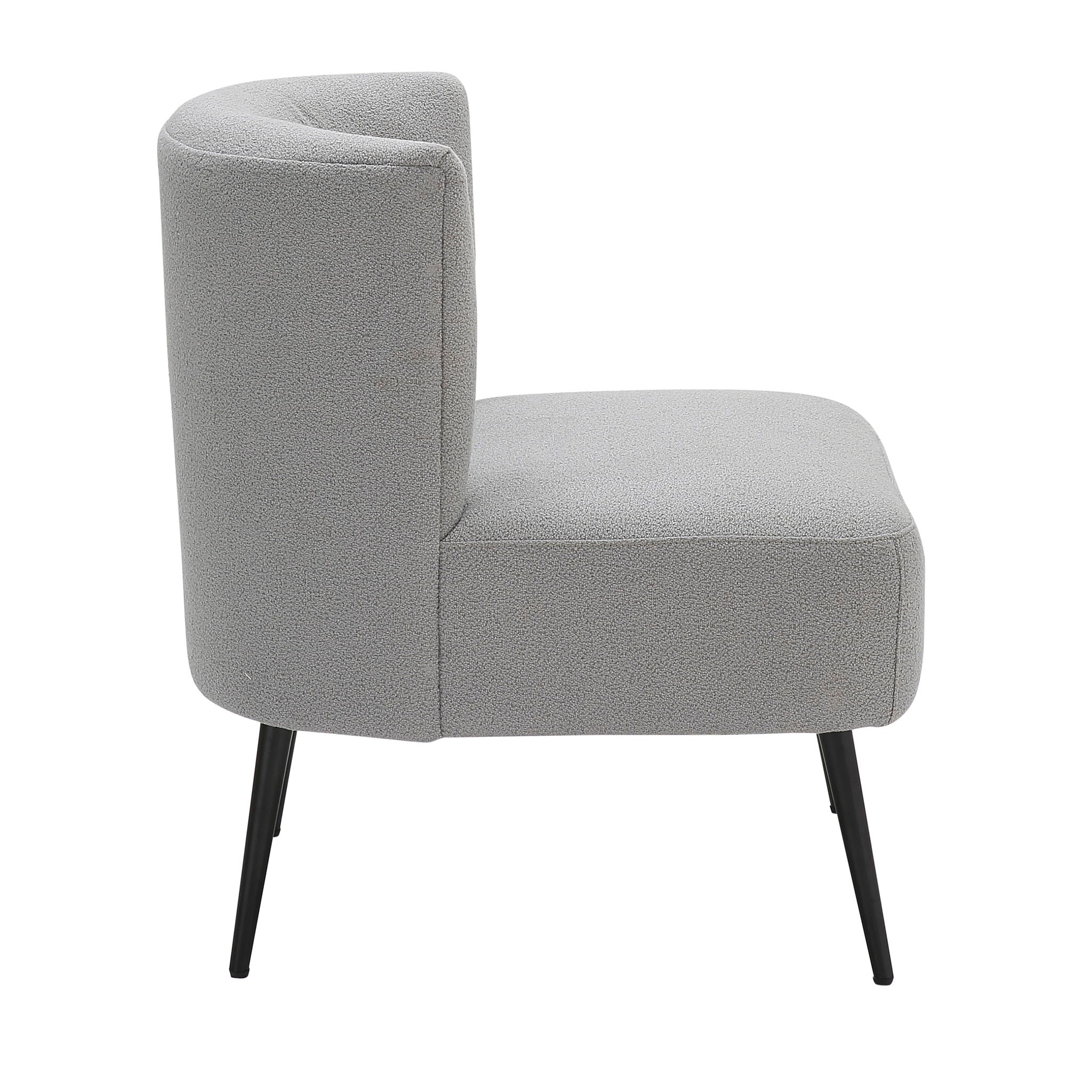 Fran - Contemporary Slipper Chair - Black / Light Gray - Image 4