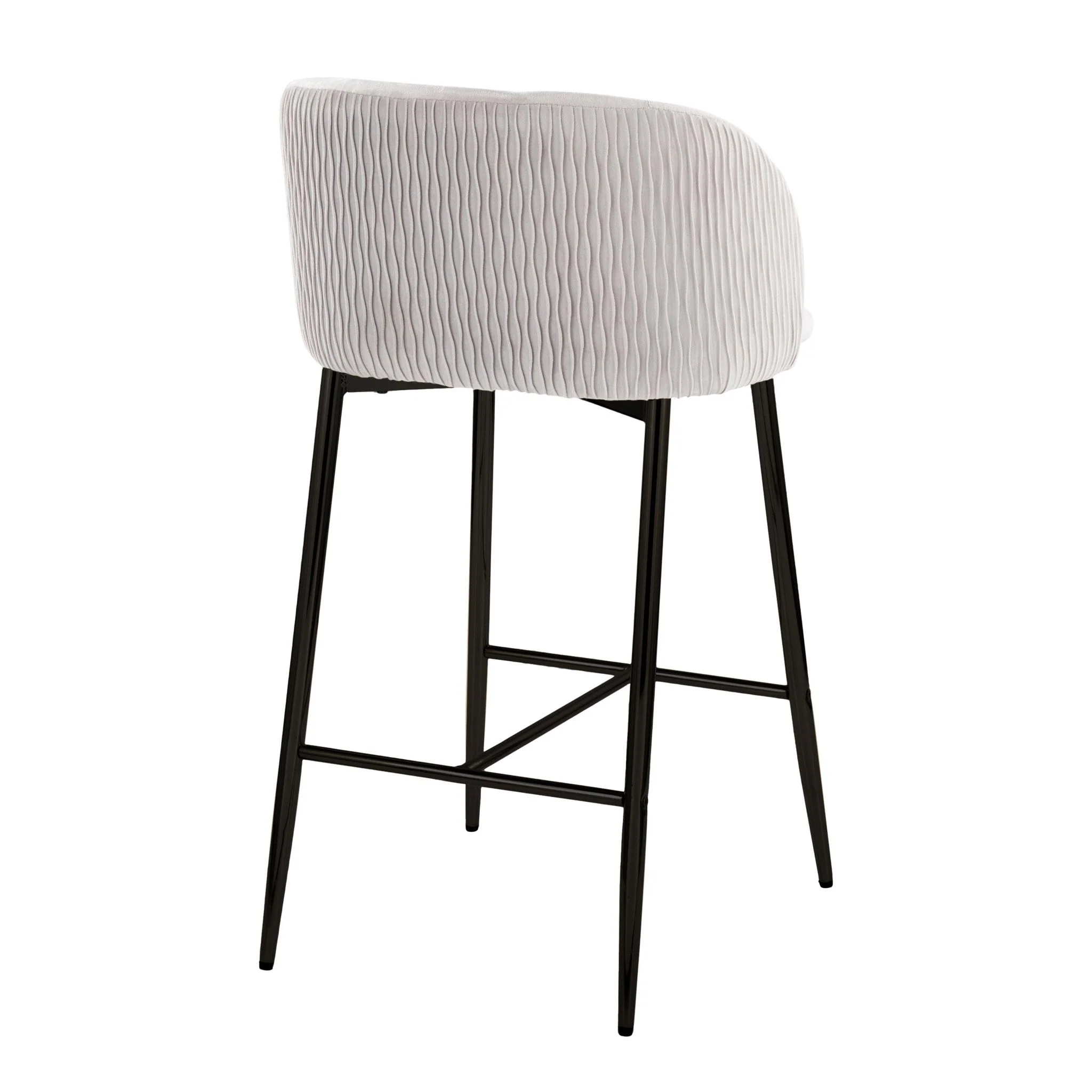 Fran - Pleated Waves Contemporary Fixed Height Counter Stool (Set of 2) - Image 6