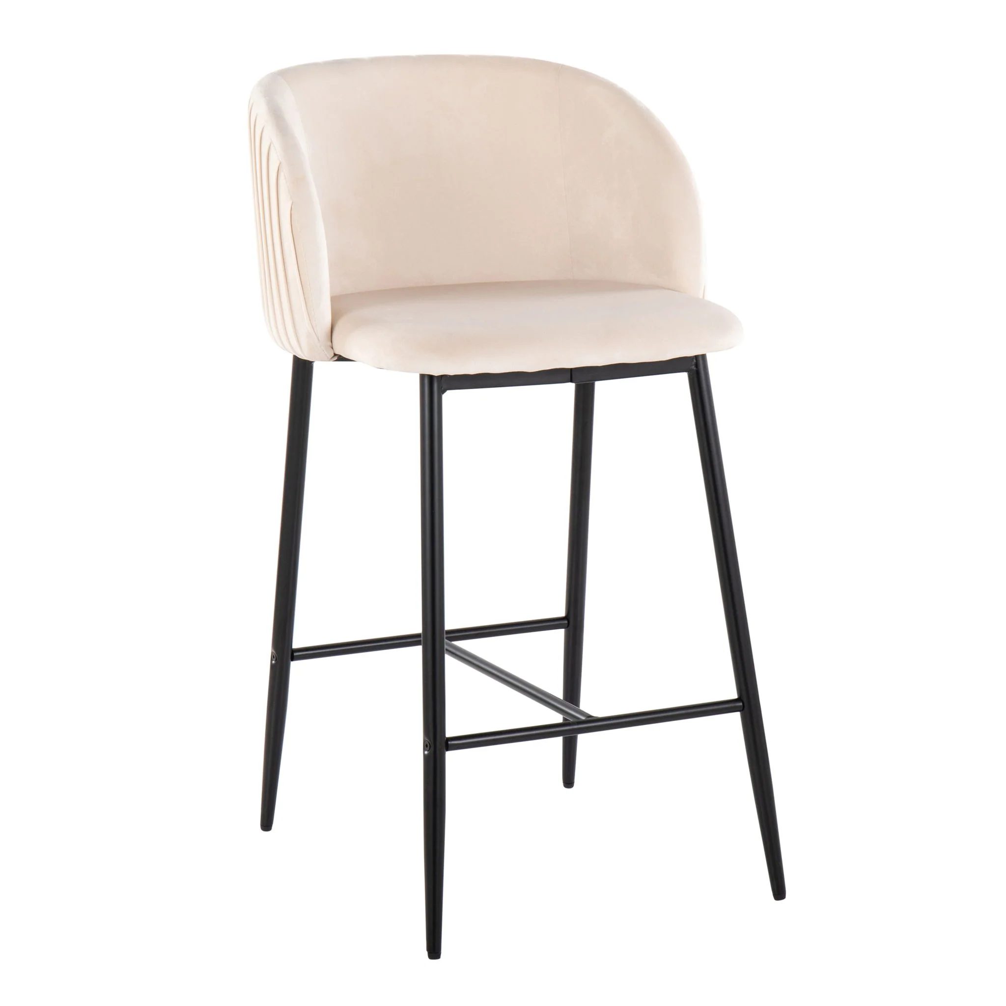 Fran - Pleated Waves Contemporary, Fixed Height Counter Stool (Set of 2) - Image 5
