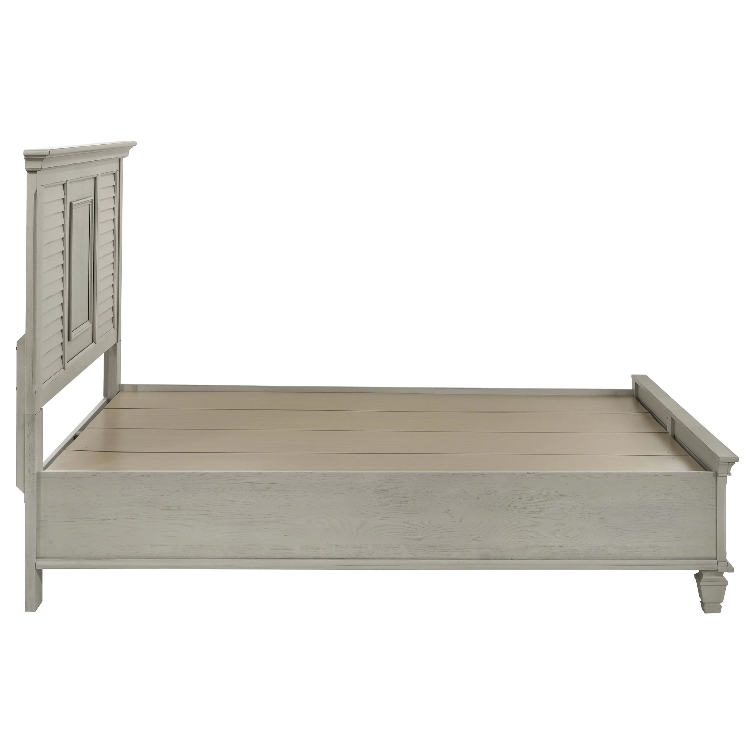 Franco Wood Queen Storage Panel Bed Distressed White - Image 6