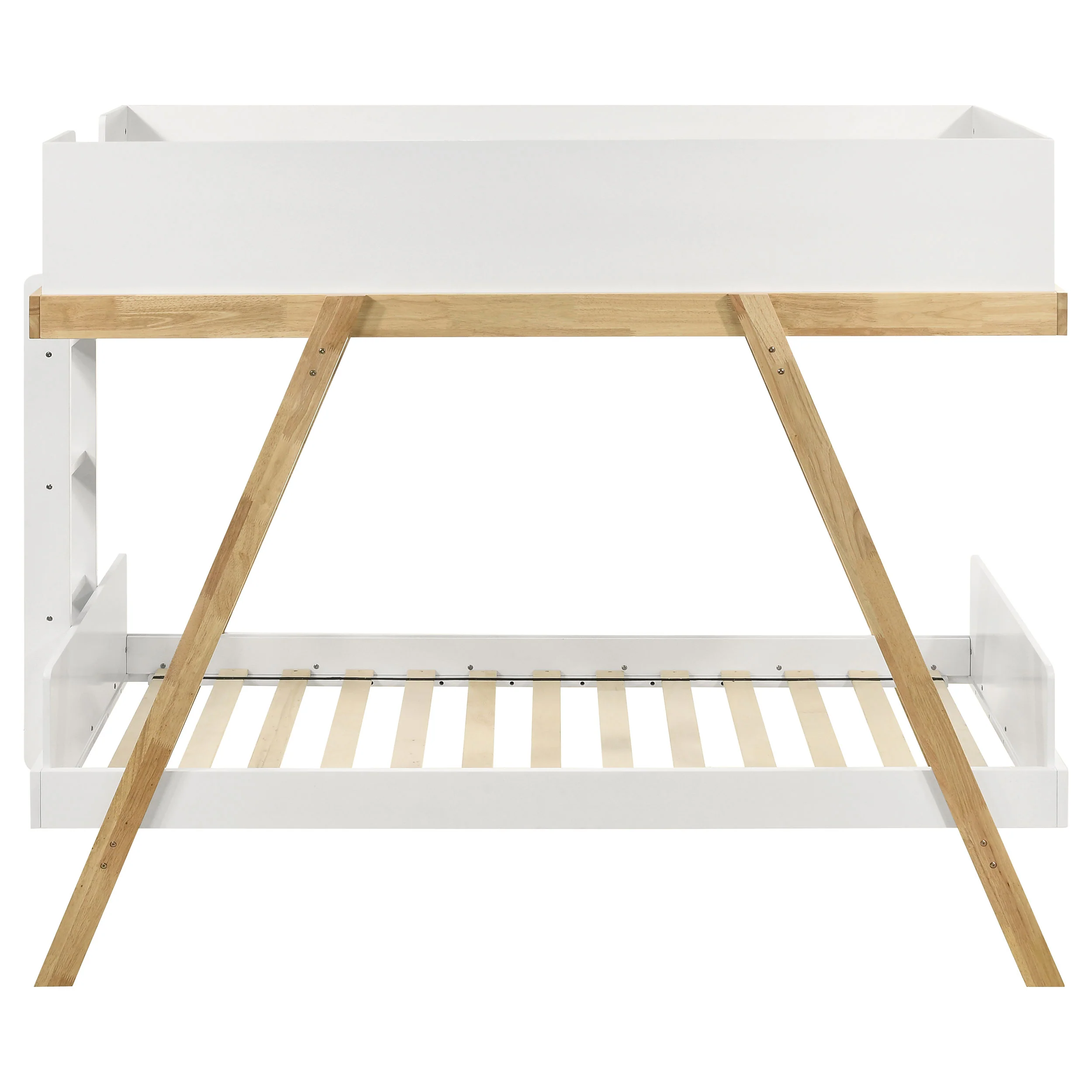 Frankie Wood Twin Over Twin Bunk Bed in White and Natural - Image 5