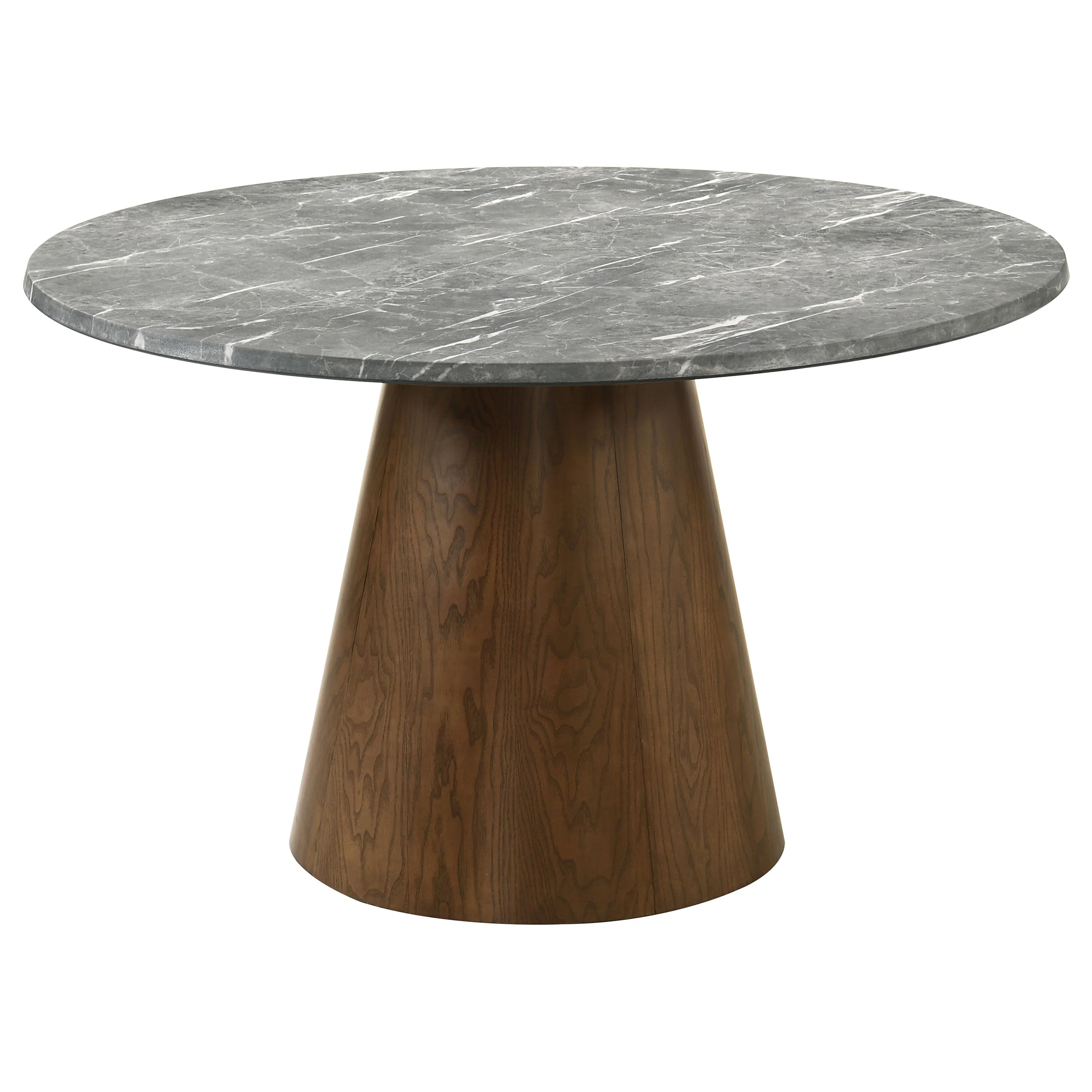Franklin 5-Piece 50-Inch Round Dining Table Set, Grey and Dark Oak - Image 4