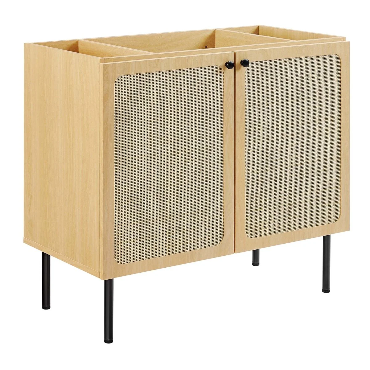 Freestanding Bathroom Vanity Cabinet with Rattan Weave Doors and Storage - Image 164