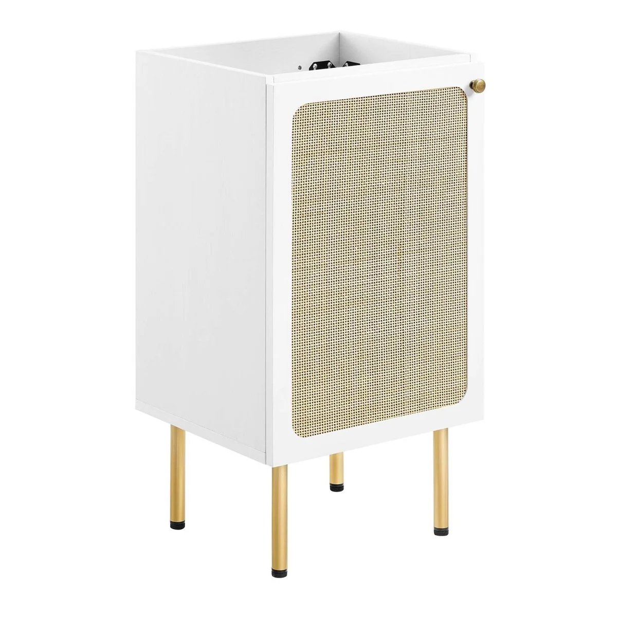 Freestanding Bathroom Vanity Cabinet with Rattan Weave Doors and Storage - Image 20