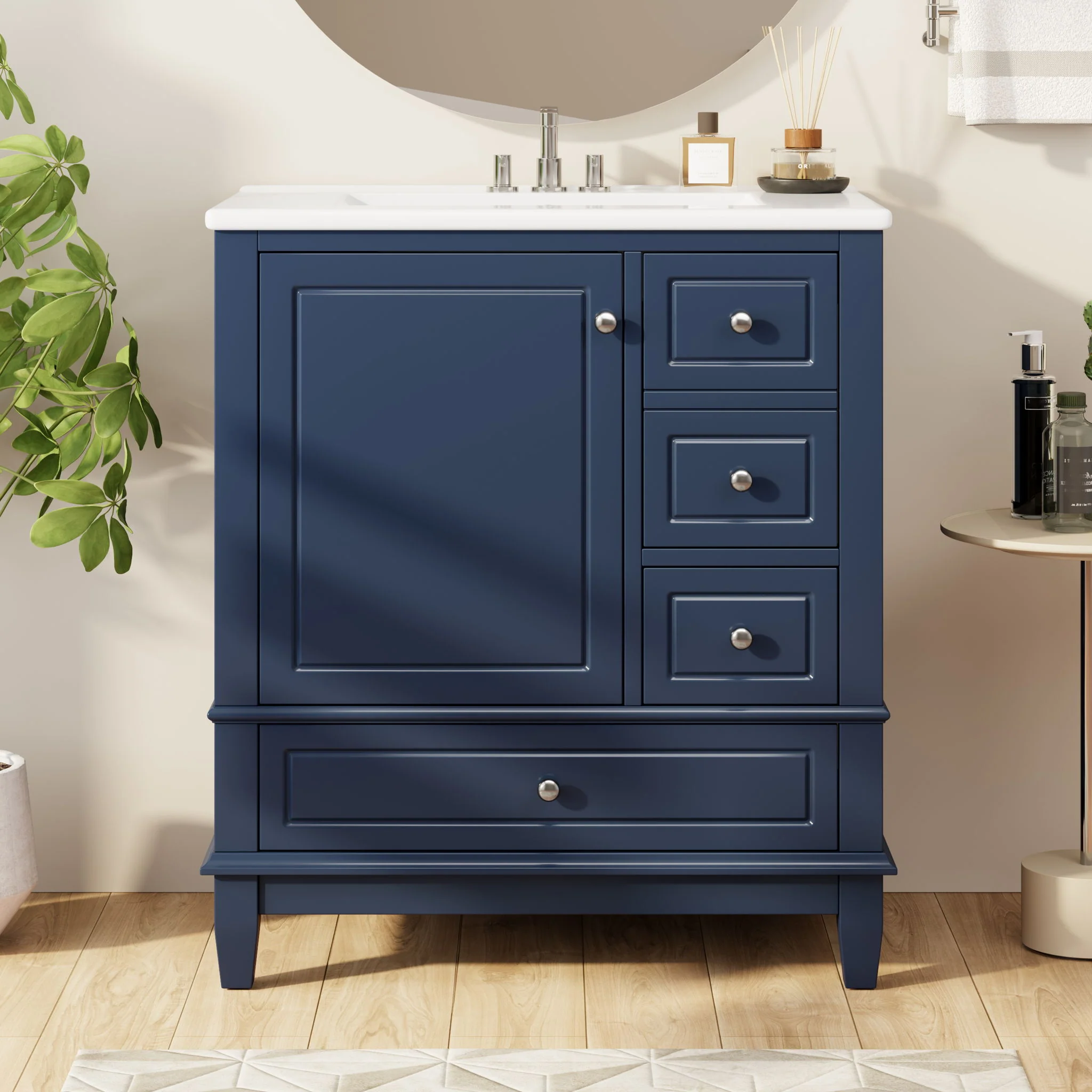 Freestanding Bathroom Vanity With Sink, Soft Close Door, 3 Drawers - Image 22